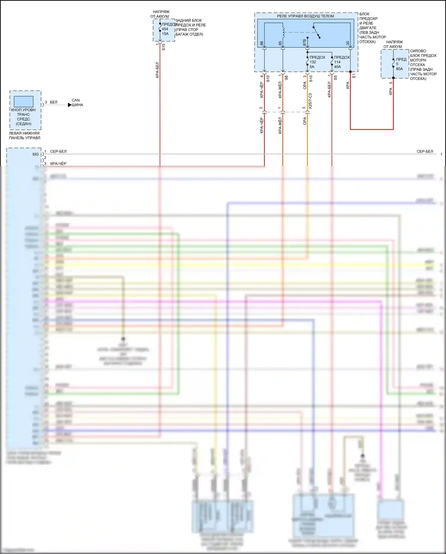 E-класс Mercedes-Benz W213/S213/C238/A238 (2016-2021): Электросхема управления воздушным телом (1 из 3) 