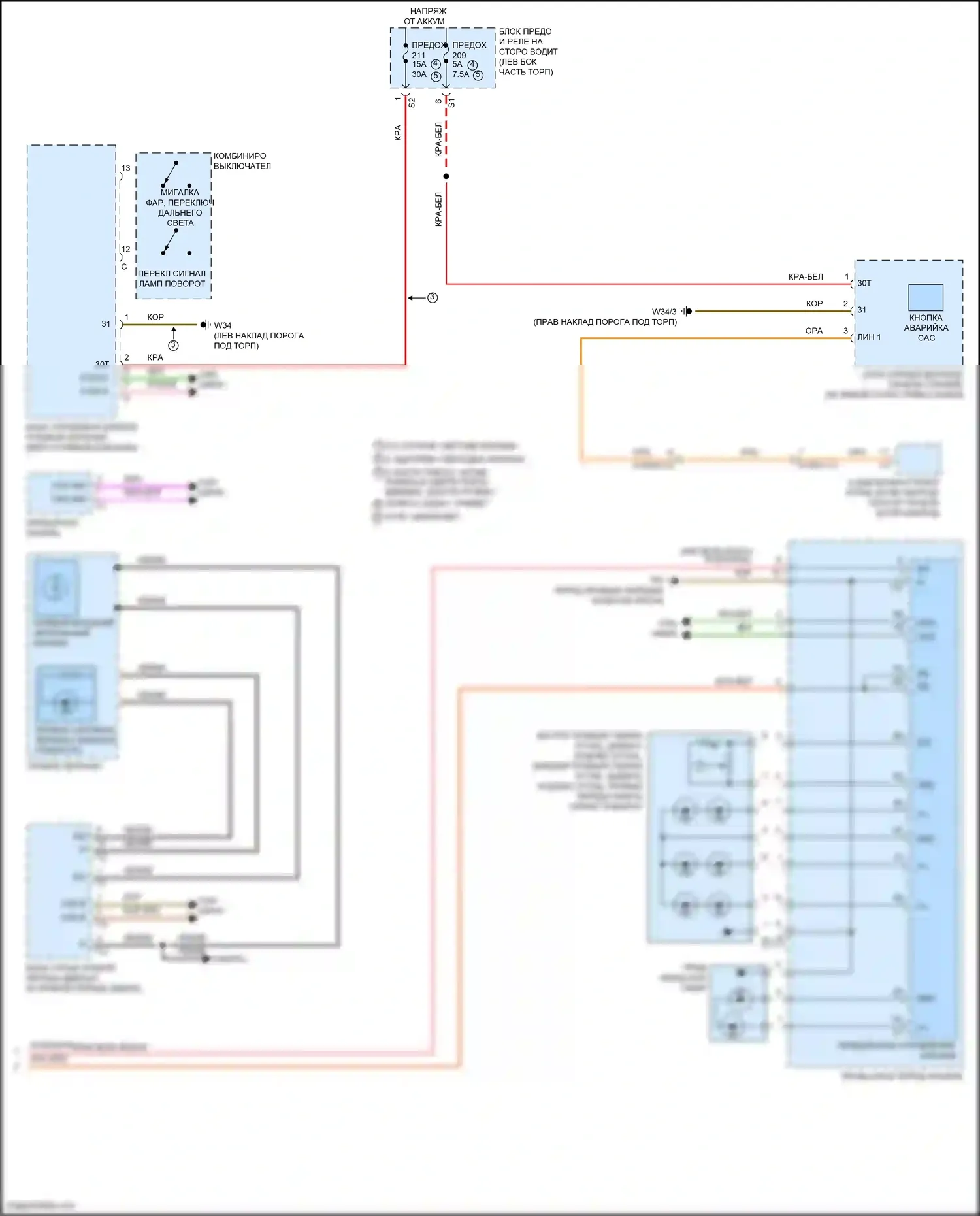 E-класс Mercedes-Benz W213/S213/C238/A238 (2016-2021): Электросхема фар и фонарей, со светодиодными фарами (4 из 4) 