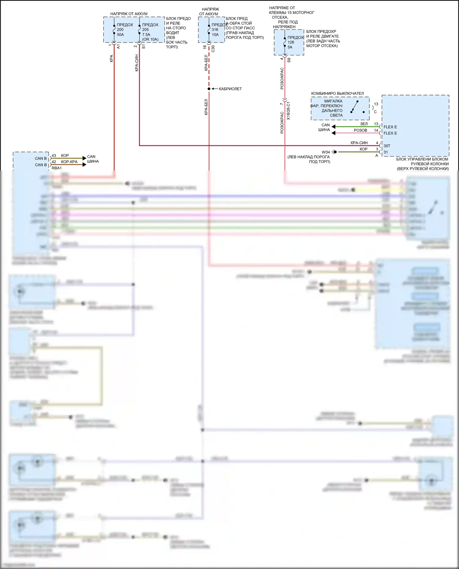 E-класс Mercedes-Benz W213/S213/C238/A238 (2016-2021): Электросхема подсветки приборной панели, купе (1 из 2) 