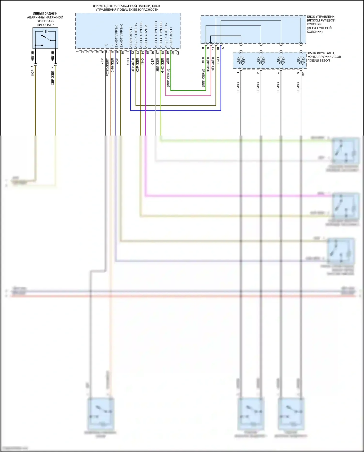 E-класс Mercedes-Benz W213/S213/C238/A238 (2016-2021): Электросхема подушек безопасности, кабриолет (3 из 5) 