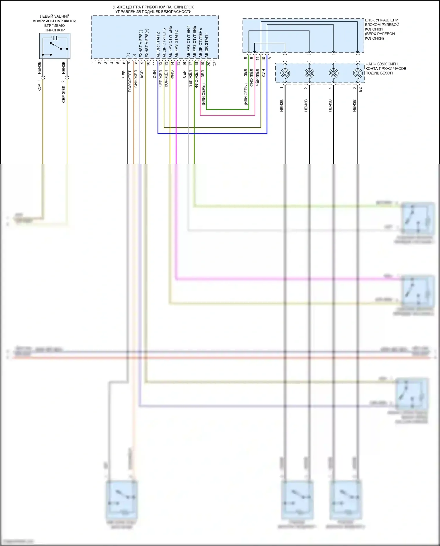 E-класс Mercedes-Benz W213/S213/C238/A238 (2016-2021): Электросхема подушек безопасности, седан (3 из 5) 