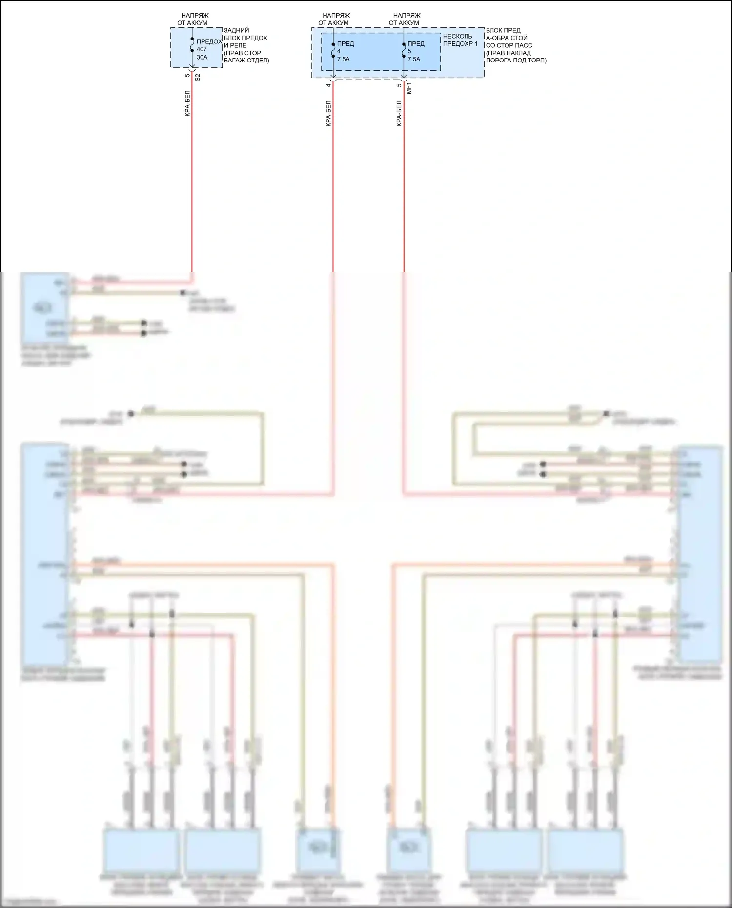 E-класс Mercedes-Benz W213/S213/C238/A238 (2016-2021): Электросхема переднего мультиконтурного сиденья 
