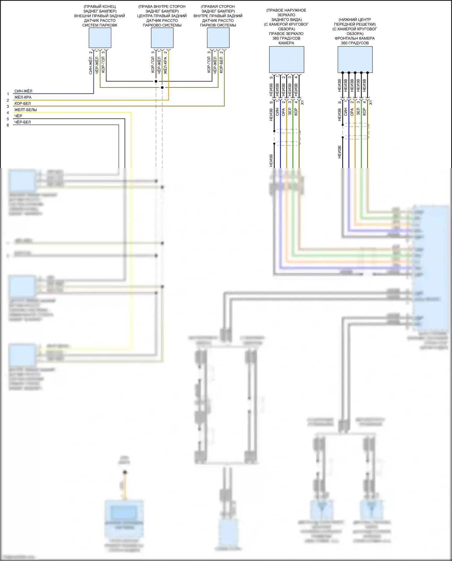 E-класс Mercedes-Benz W213/S213/C238/A238 (2016-2021): Электросхема парктроника, купе (2 из 2) 