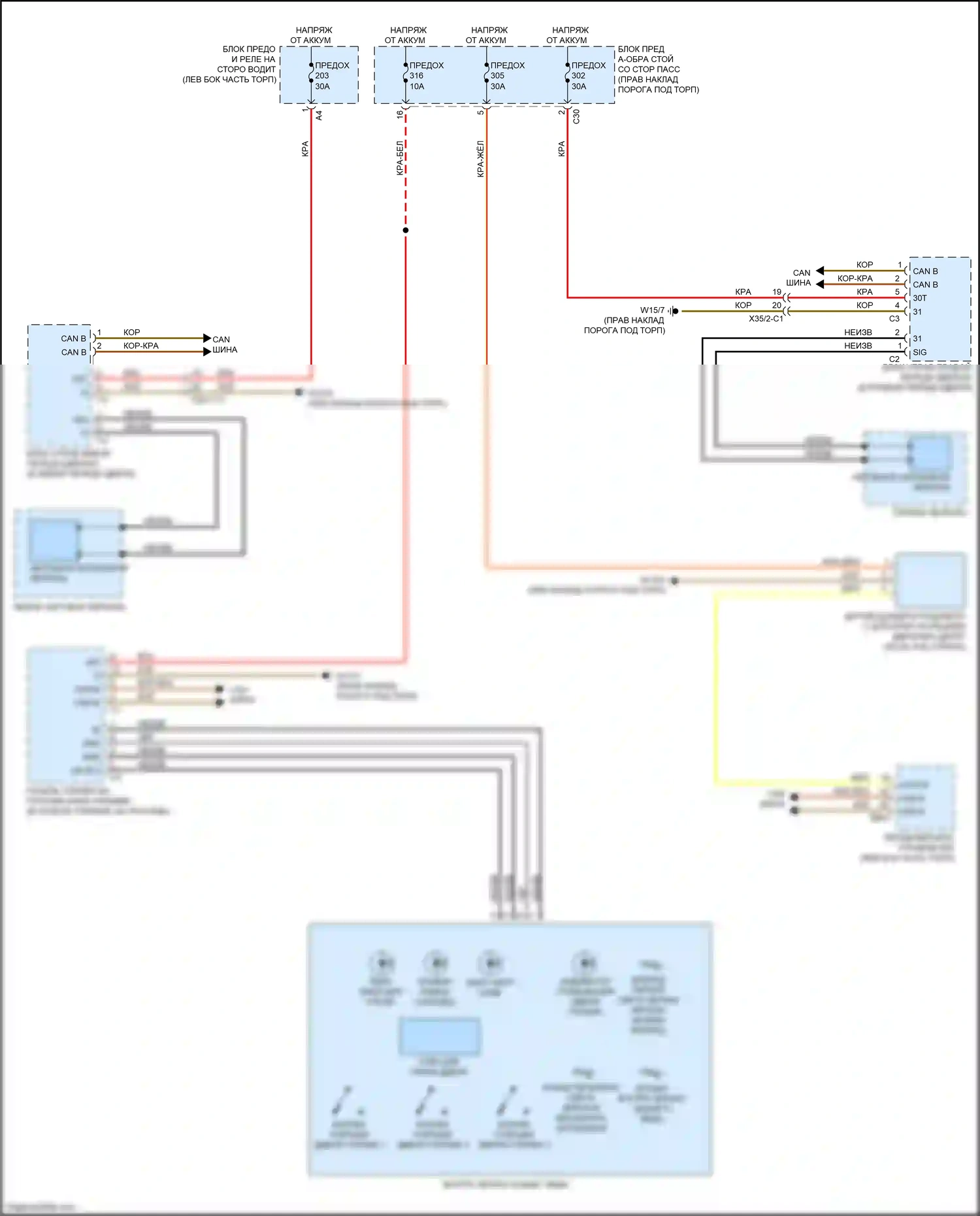 E-класс Mercedes-Benz W213/S213/C238/A238 (2016-2021): Электросхема автоматического дневного/ночного зеркала, кабриолет 