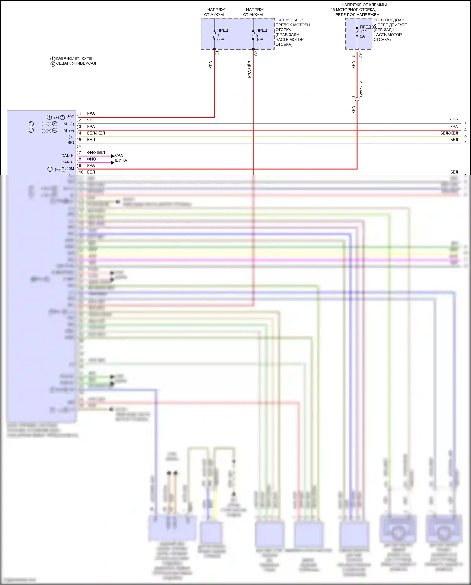 E-класс Mercedes-Benz W214/S214 (2023-2024): Антиблокировочная система abs электросхема (1 из 2) 