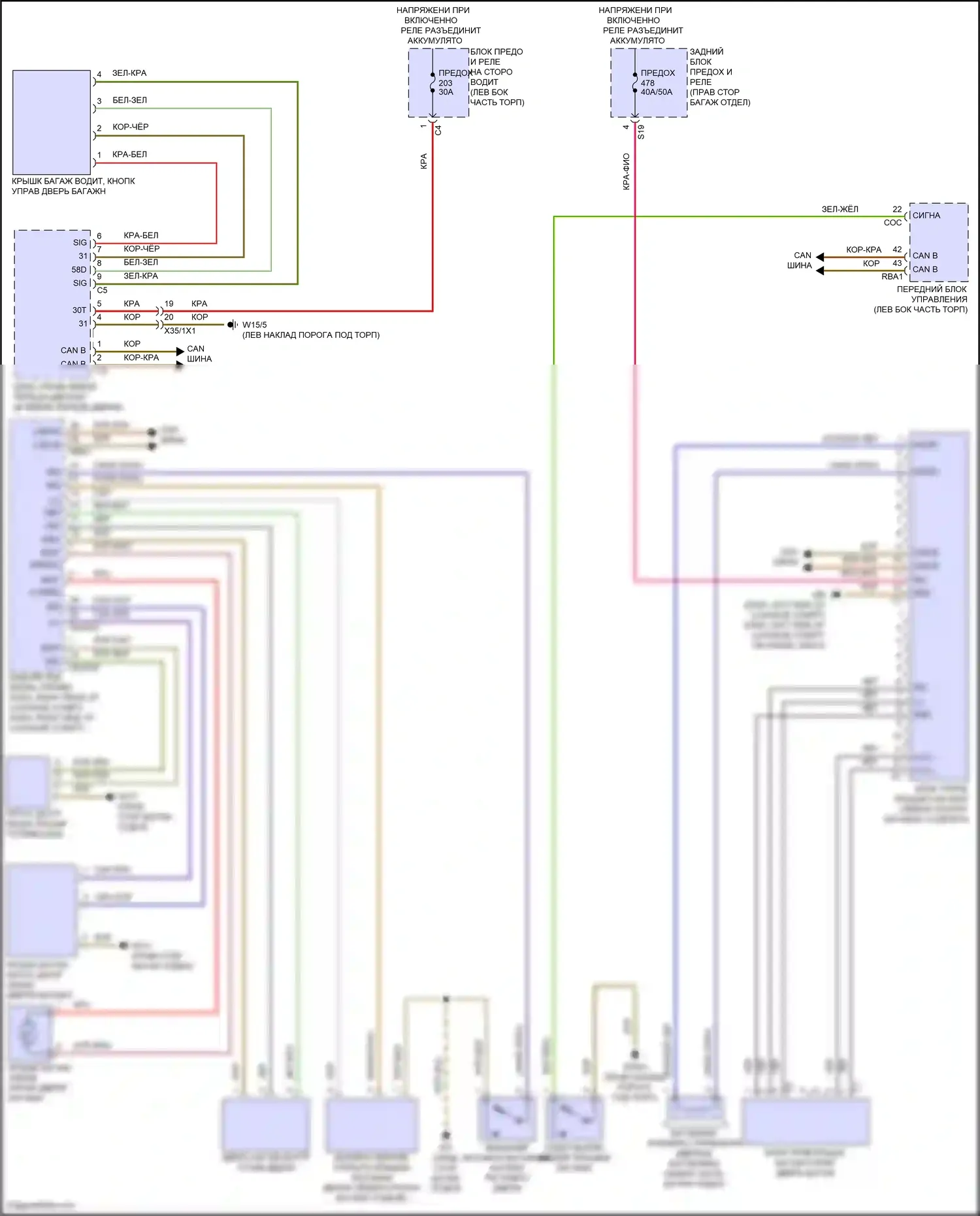 E-класс Mercedes-Benz W214/S214 (2023-2024): Электропривод багажника электросхема 