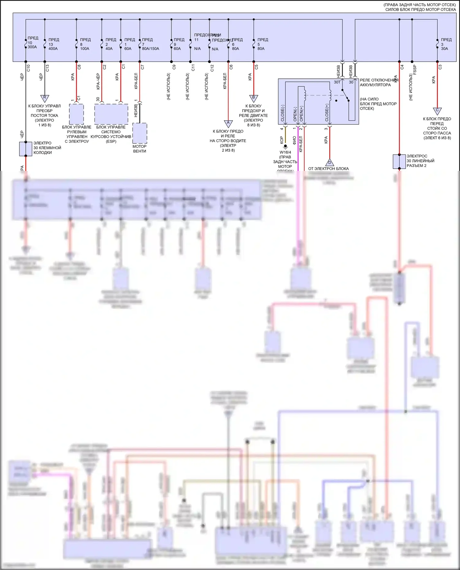 E-класс Mercedes-Benz W214/S214 (2023-2024): Электросхема блока предохранителей реле, купе (1 из 8) 