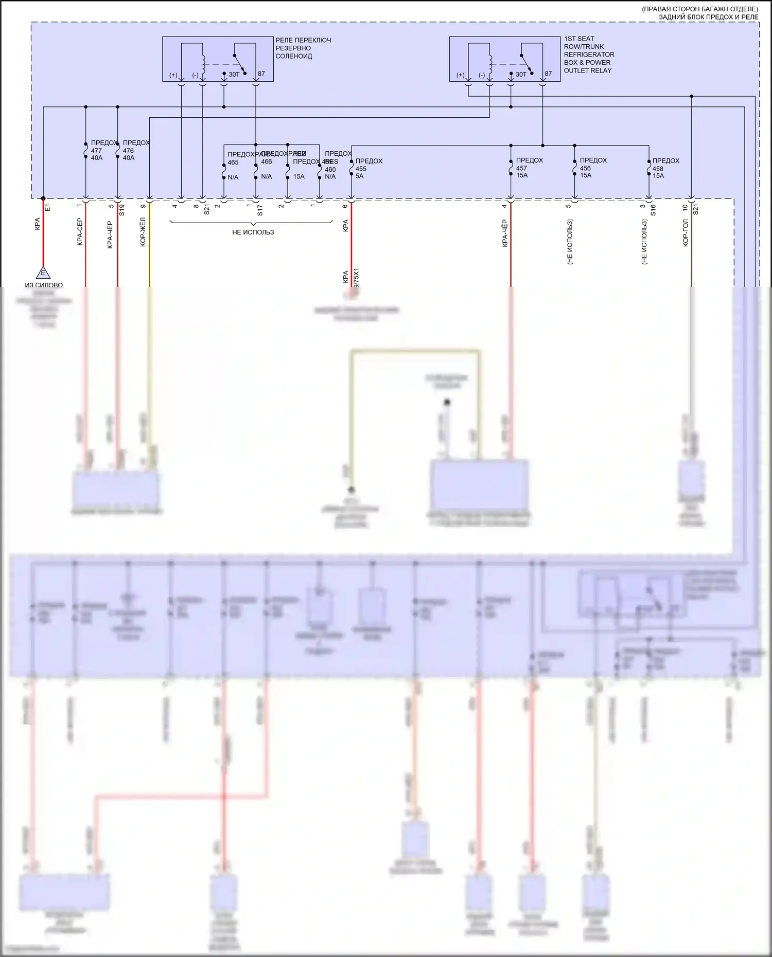 E-класс Mercedes-Benz W214/S214 (2023-2024): Электросхема блока предохранителей реле, купе (3 из 8) 