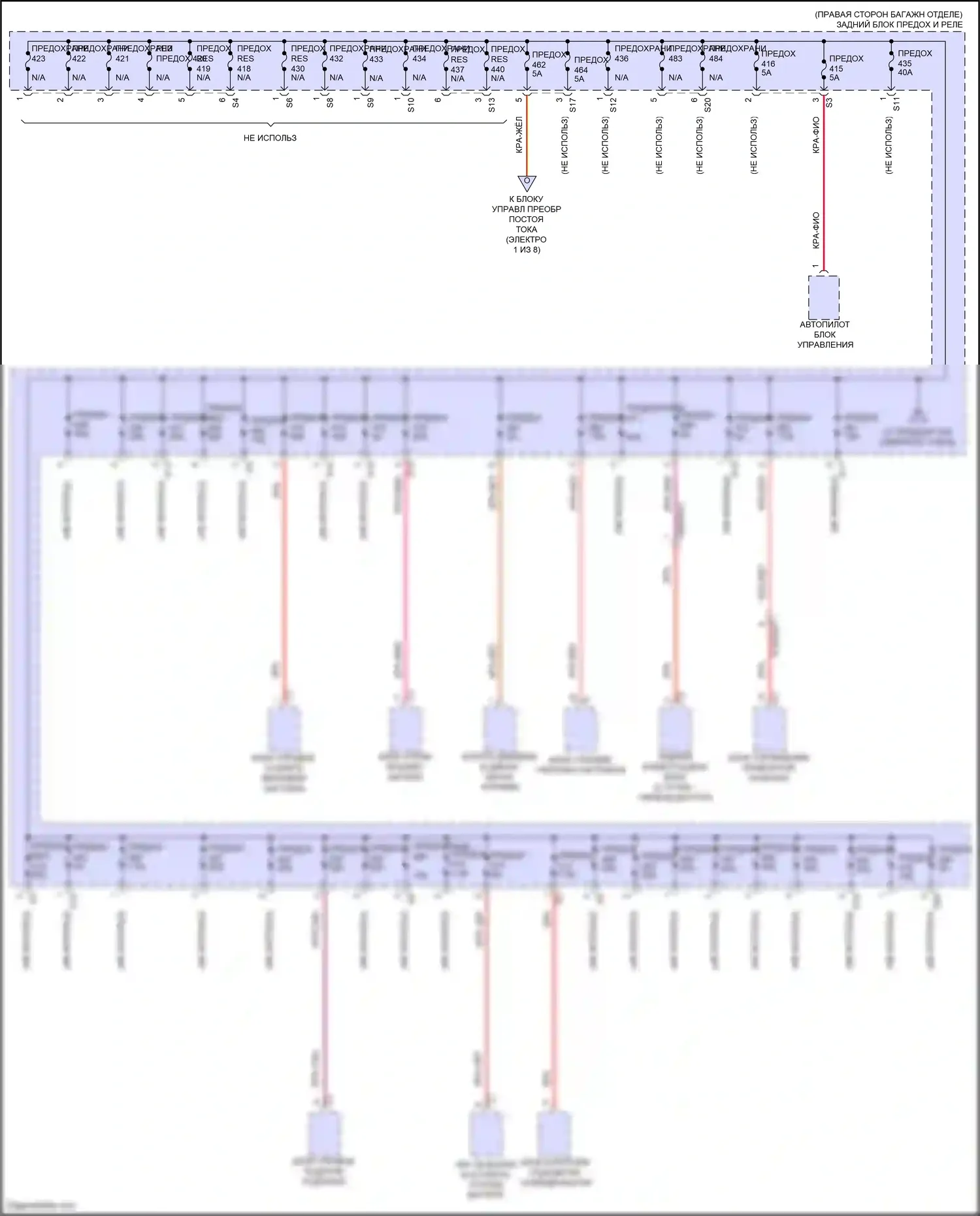 E-класс Mercedes-Benz W214/S214 (2023-2024): Электросхема блока предохранителей реле, седан (4 из 8) 