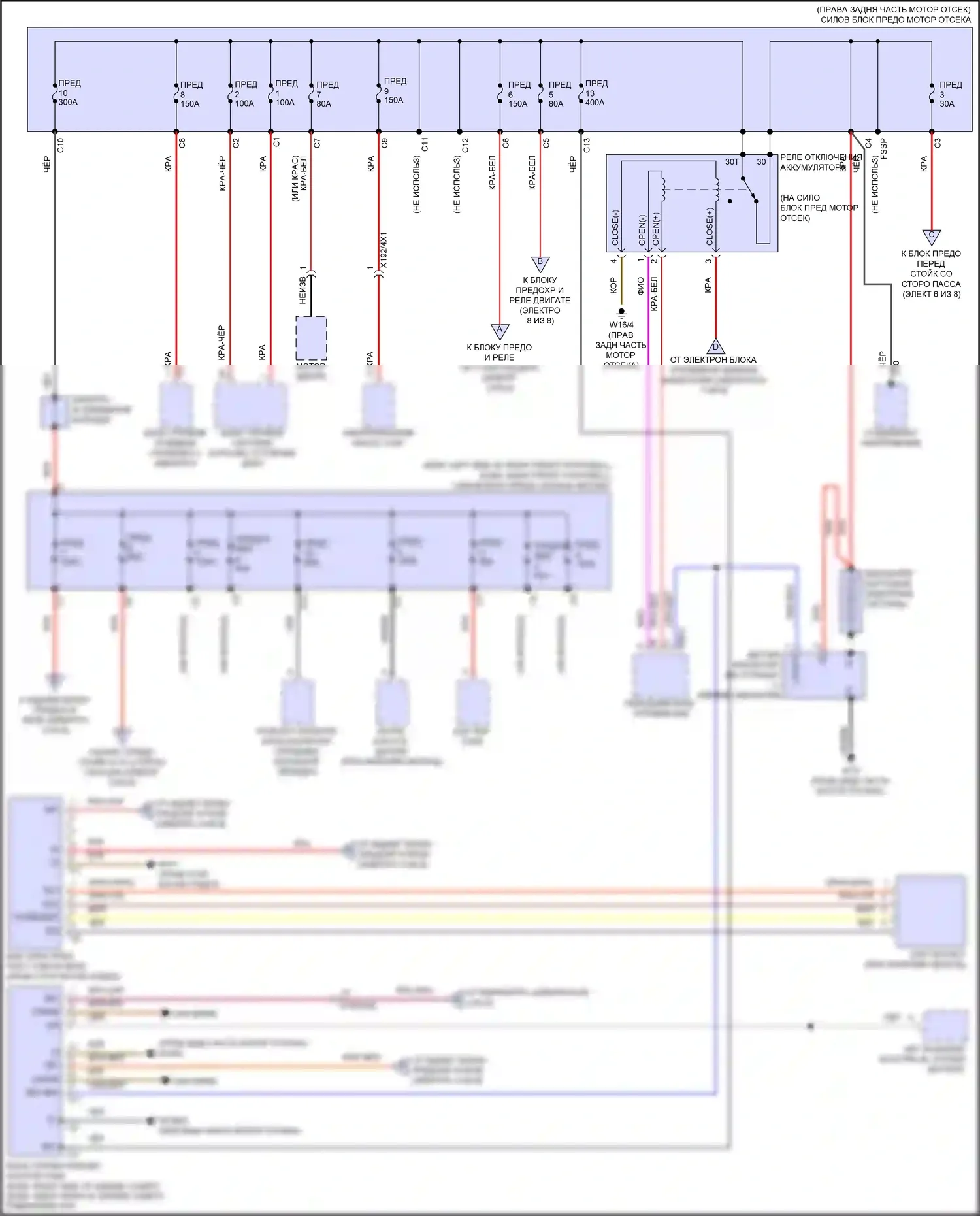 E-класс Mercedes-Benz W214/S214 (2023-2024): Электросхема блока предохранителей реле, вагон (1 из 8) 