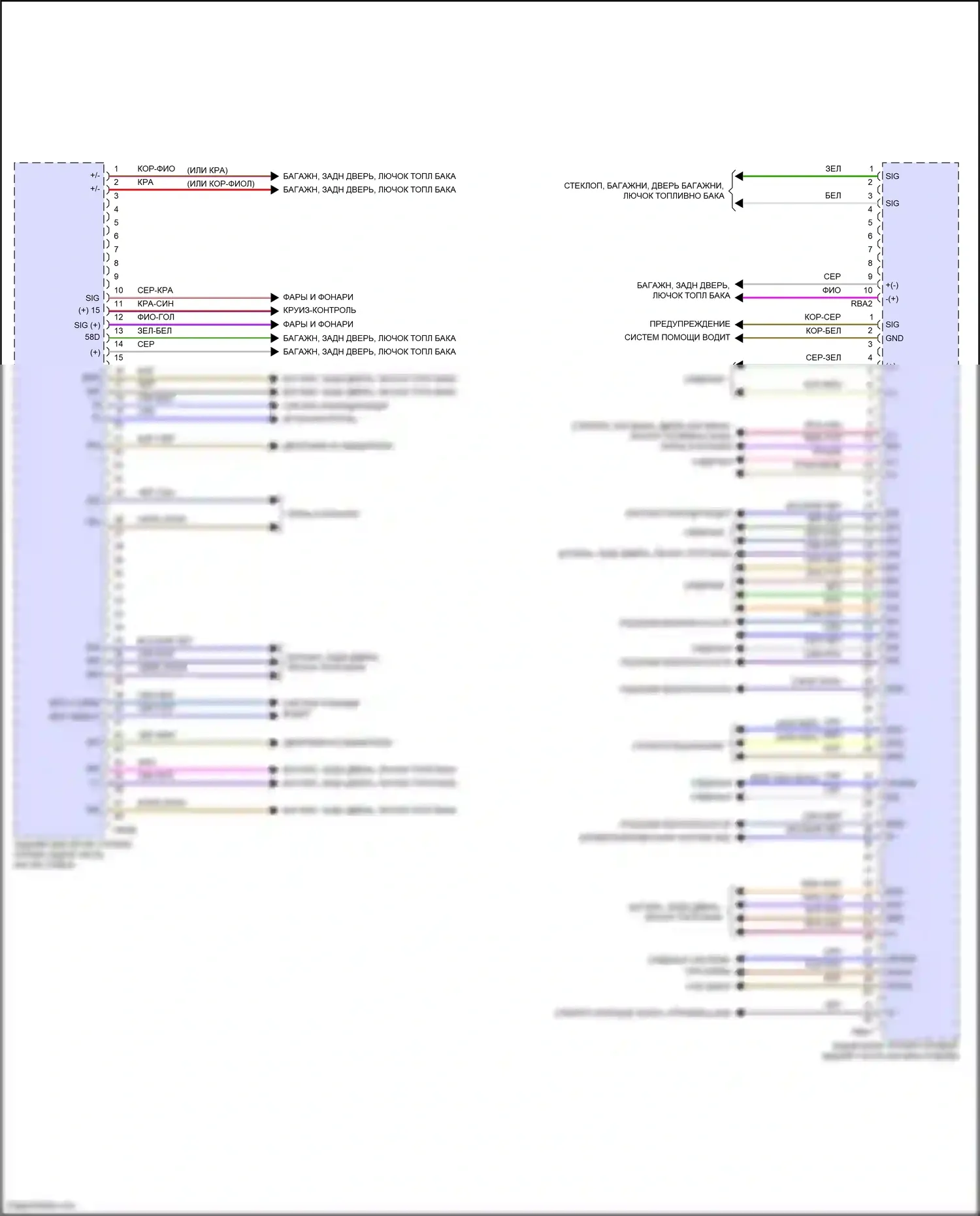 E-класс Mercedes-Benz W214/S214 (2023-2024): Электросхема заднего блока управления sam, седан (2 из 2) 