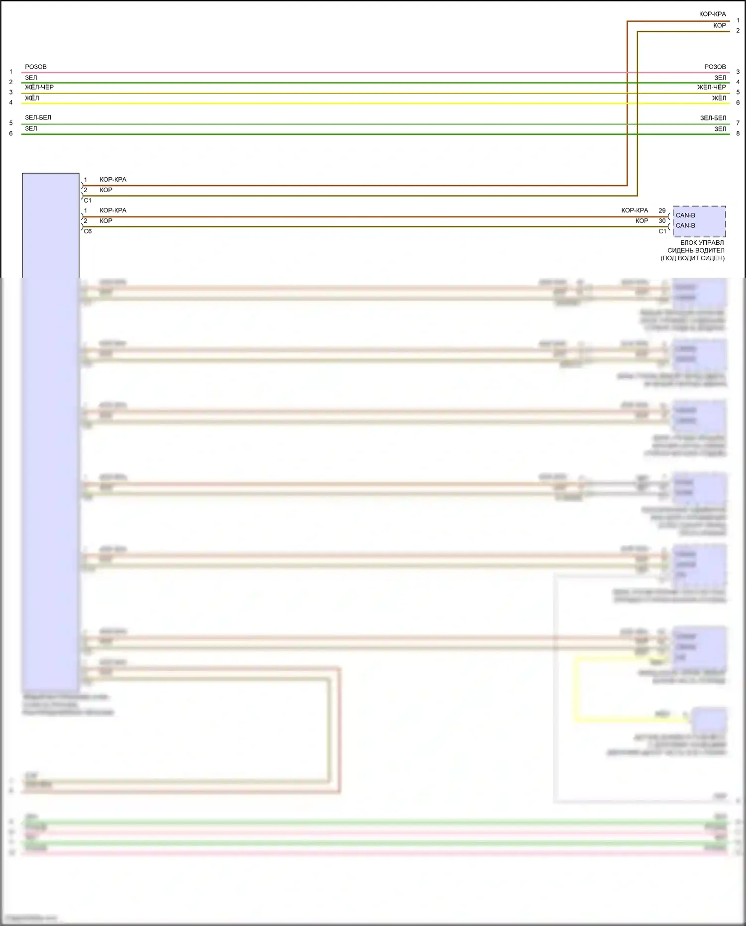 E-класс Mercedes-Benz W214/S214 (2023-2024): Электросхема шины высокого/низкого уровня, купе (3 из 6) 