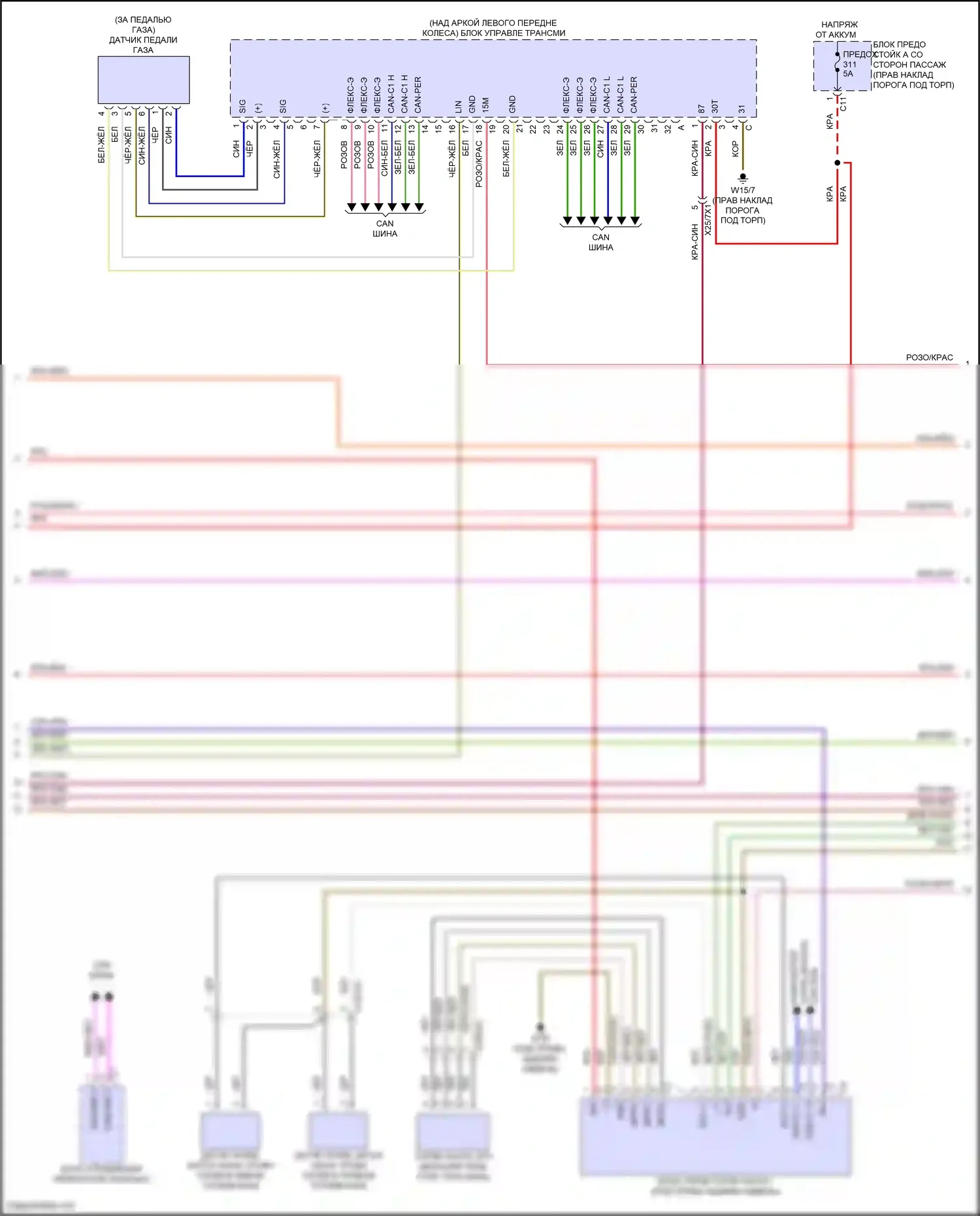 E-класс Mercedes-Benz W214/S214 (2023-2024): Электросхема двигателя 2.0л турбо (2 из 8) 