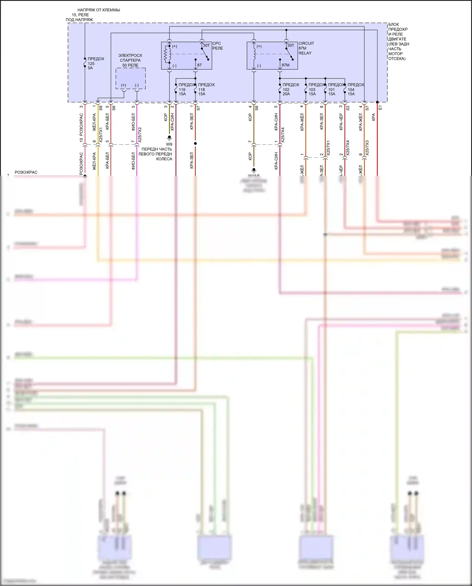 E-класс Mercedes-Benz W214/S214 (2023-2024): Электросхема двигателя 2.0л турбо (3 из 8) 