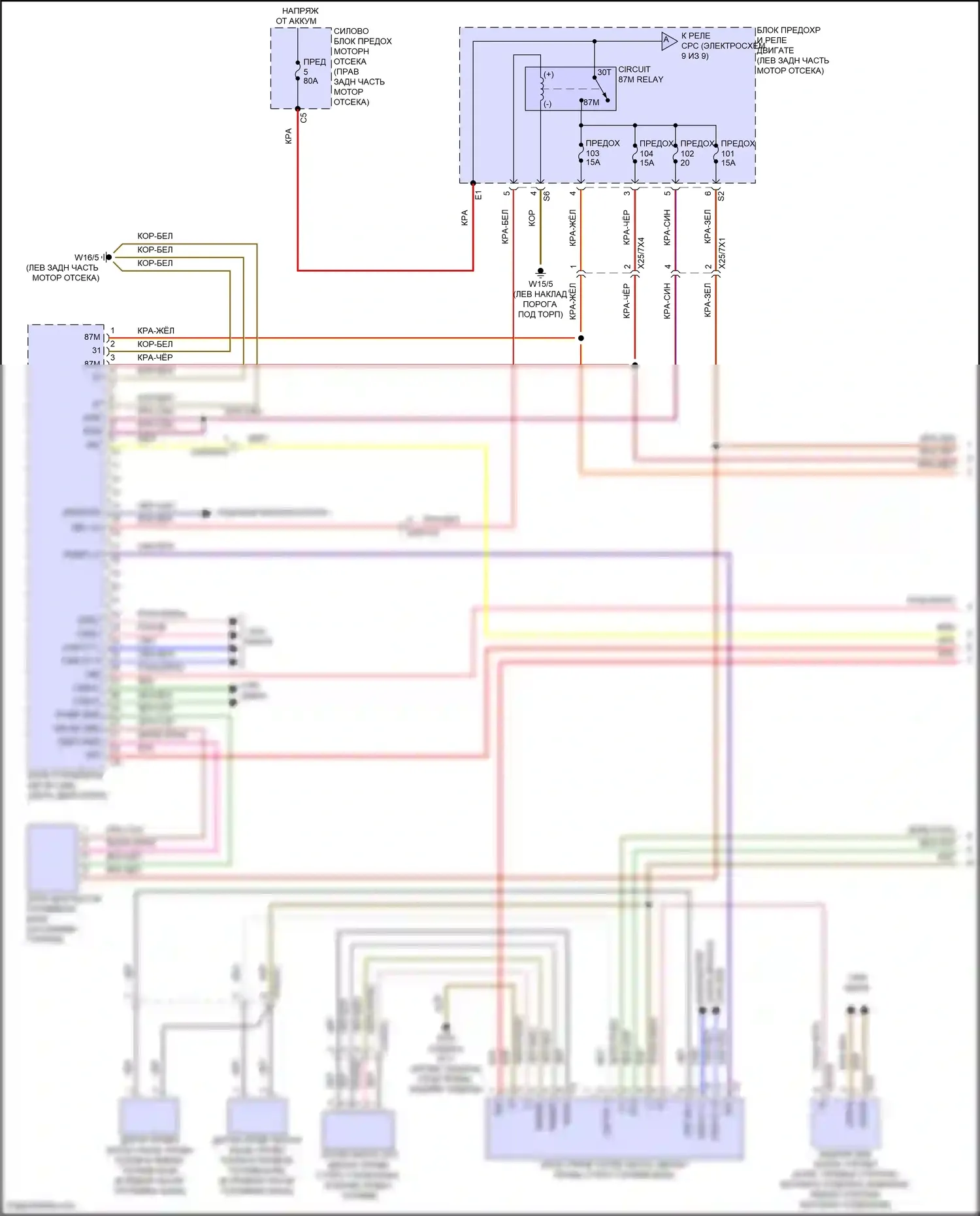 E-класс Mercedes-Benz W214/S214 (2023-2024): Электросхема двигателя 3.0l turbo hybrid (1 из 9) 