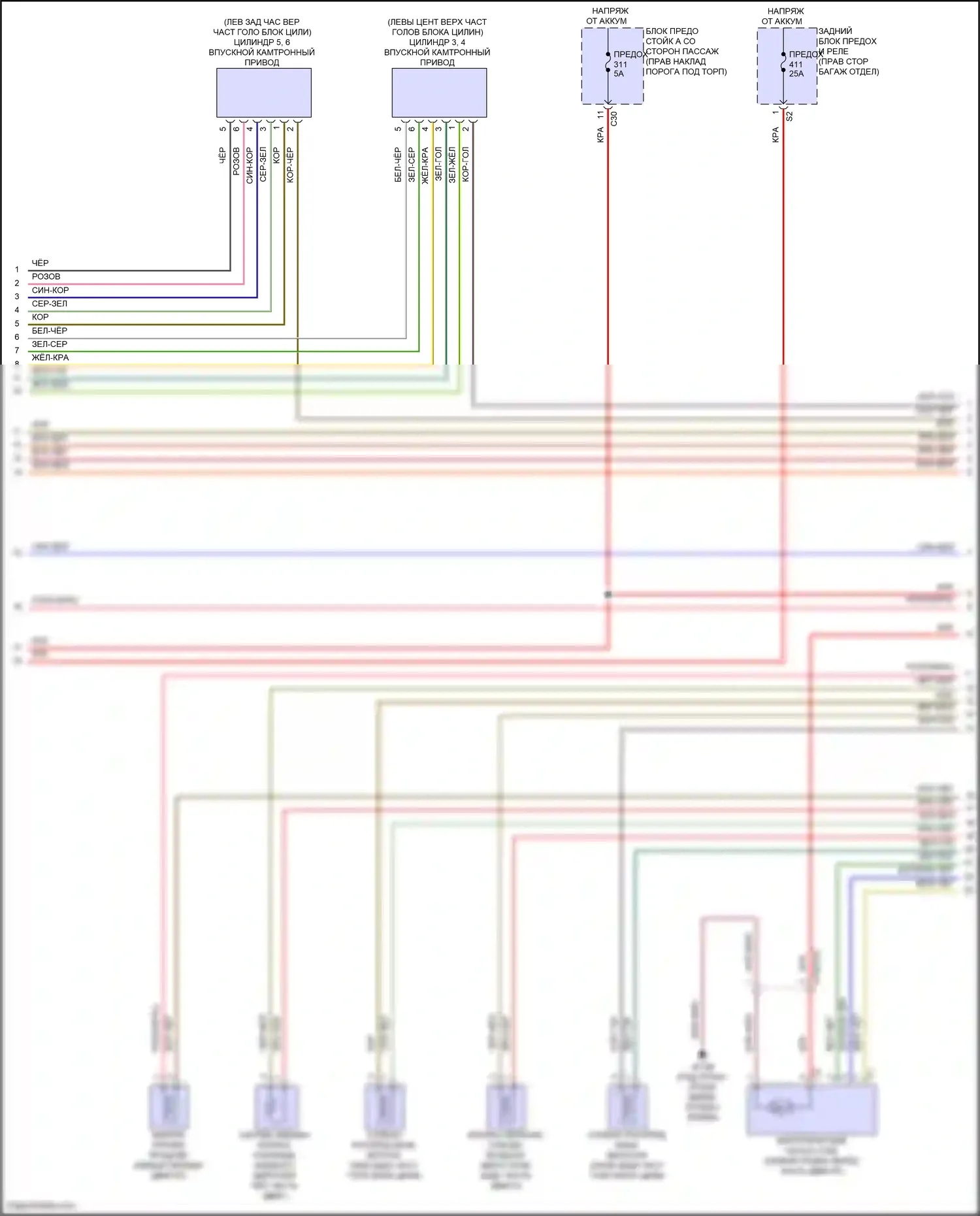 E-класс Mercedes-Benz W214/S214 (2023-2024): Электросхема двигателя 3.0l turbo hybrid (4 из 9) 