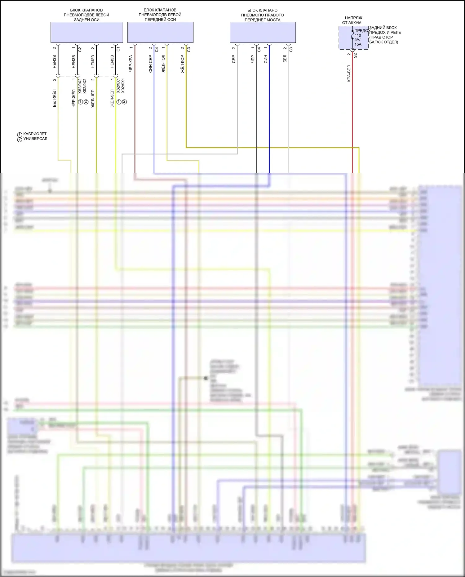 E-класс Mercedes-Benz W214/S214 (2023-2024): Электросхема электронной подвески (3 из 3) 