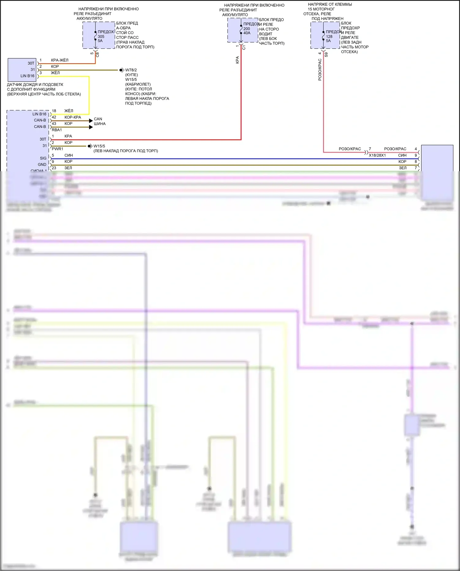 E-класс Mercedes-Benz W214/S214 (2023-2024): Электросхема фар и фонарей, купе (2 из 3) 