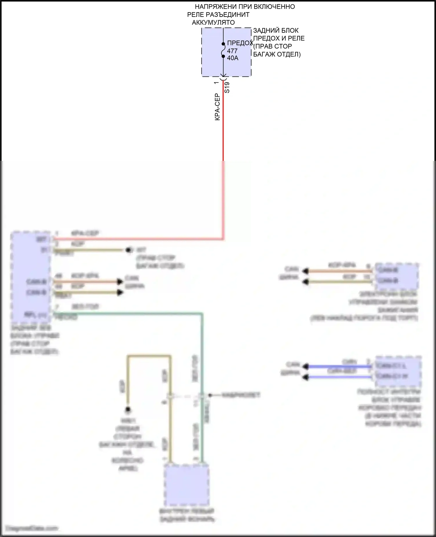 E-класс Mercedes-Benz W214/S214 (2023-2024): Электросхема фонарей заднего хода, купе 