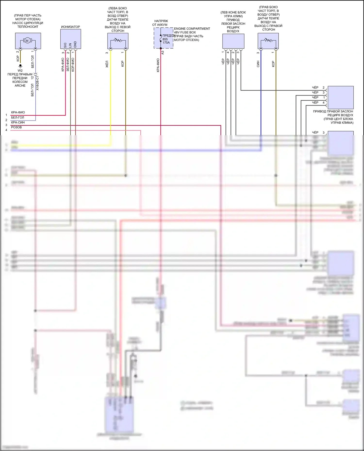 E-класс Mercedes-Benz W214/S214 (2023-2024): Электросхема климат контроля (2 из 3) 