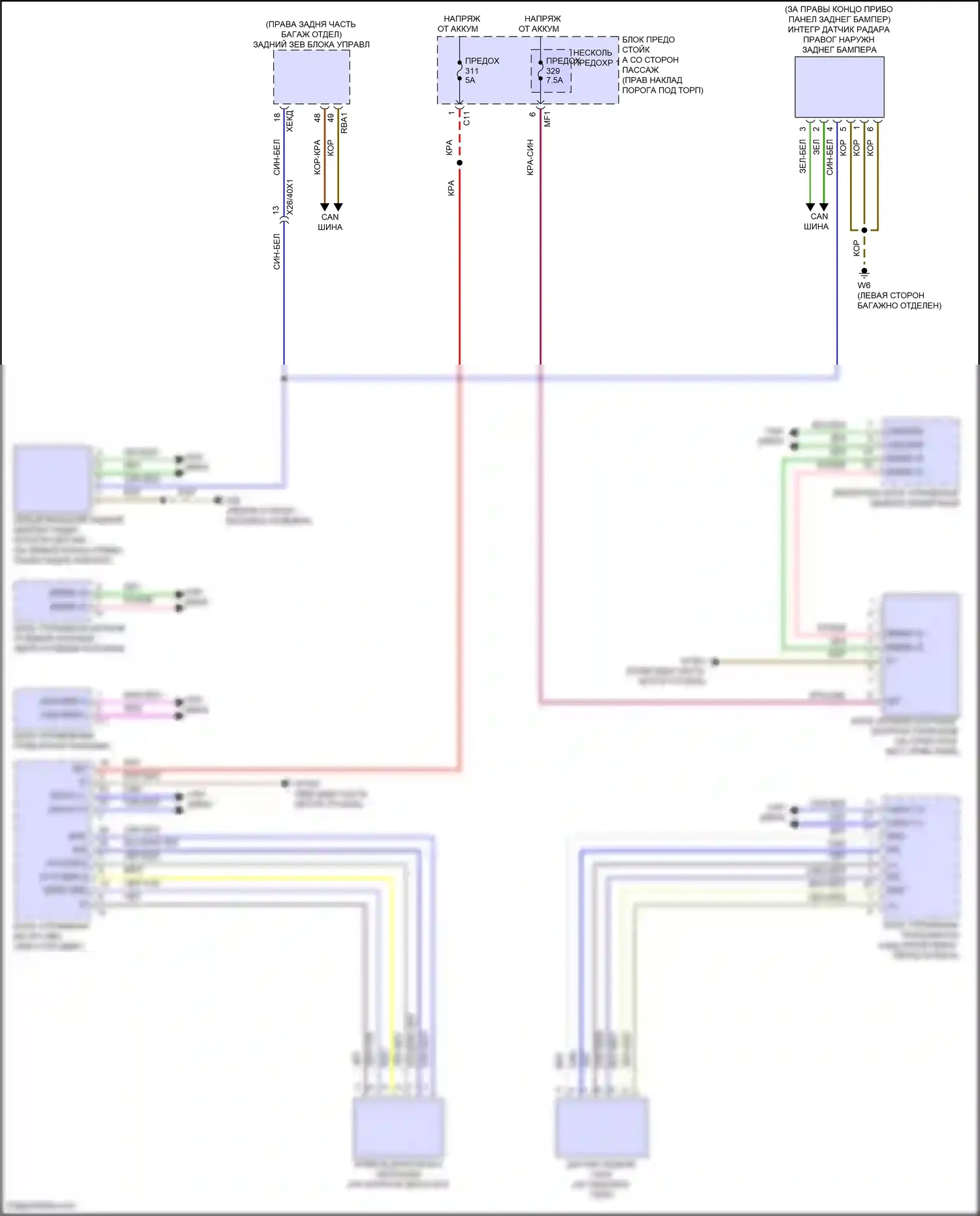E-класс Mercedes-Benz W214/S214 (2023-2024): Электросхема круиз-контроля 