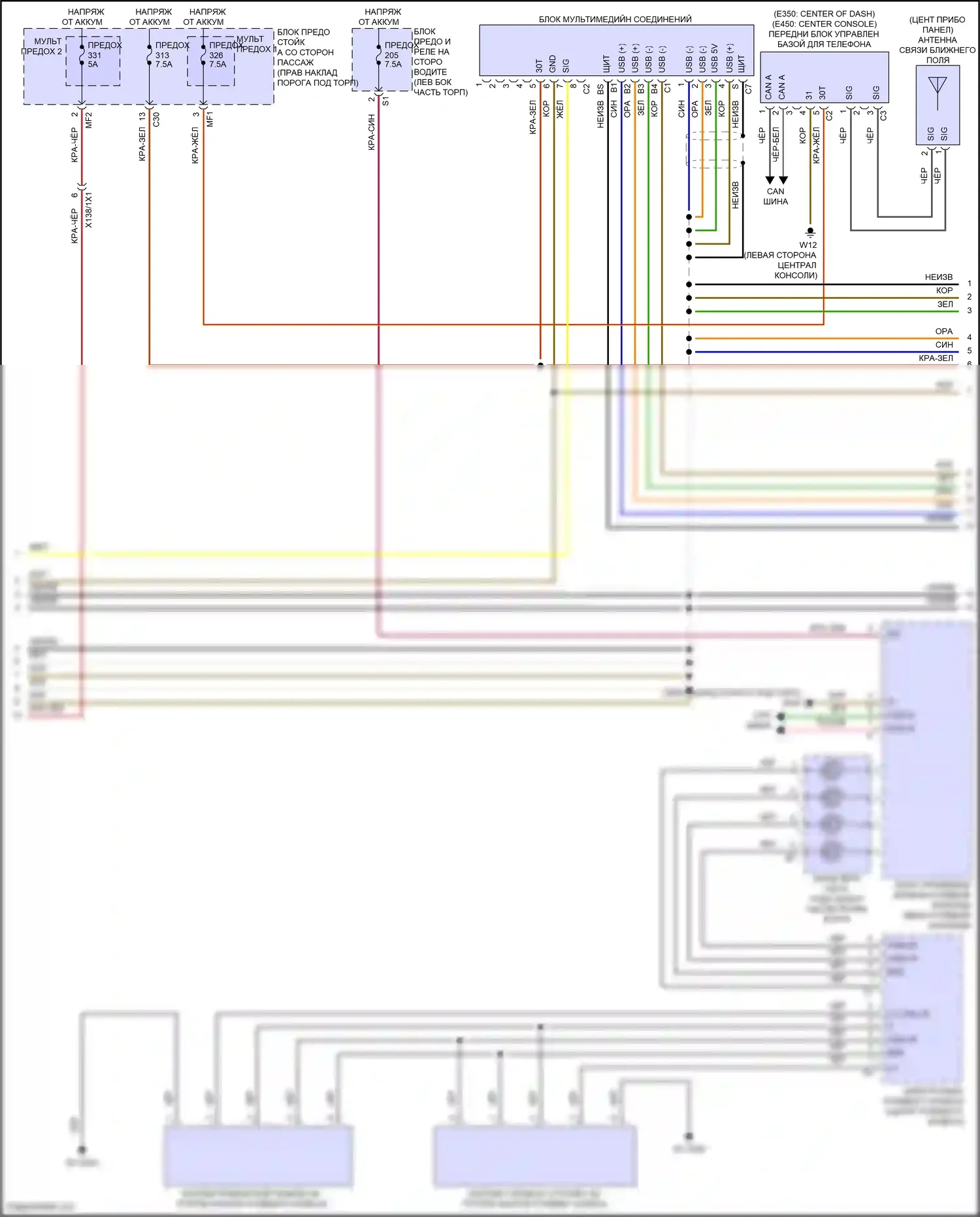 E-класс Mercedes-Benz W214/S214 (2023-2024): Магнитола comand электросхема, седан (3 из 4) 
