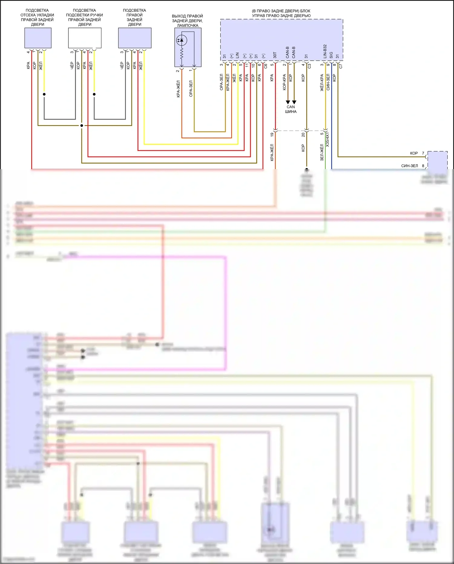 E-класс Mercedes-Benz W214/S214 (2023-2024): Электросхема освещения салона (5 из 6) 