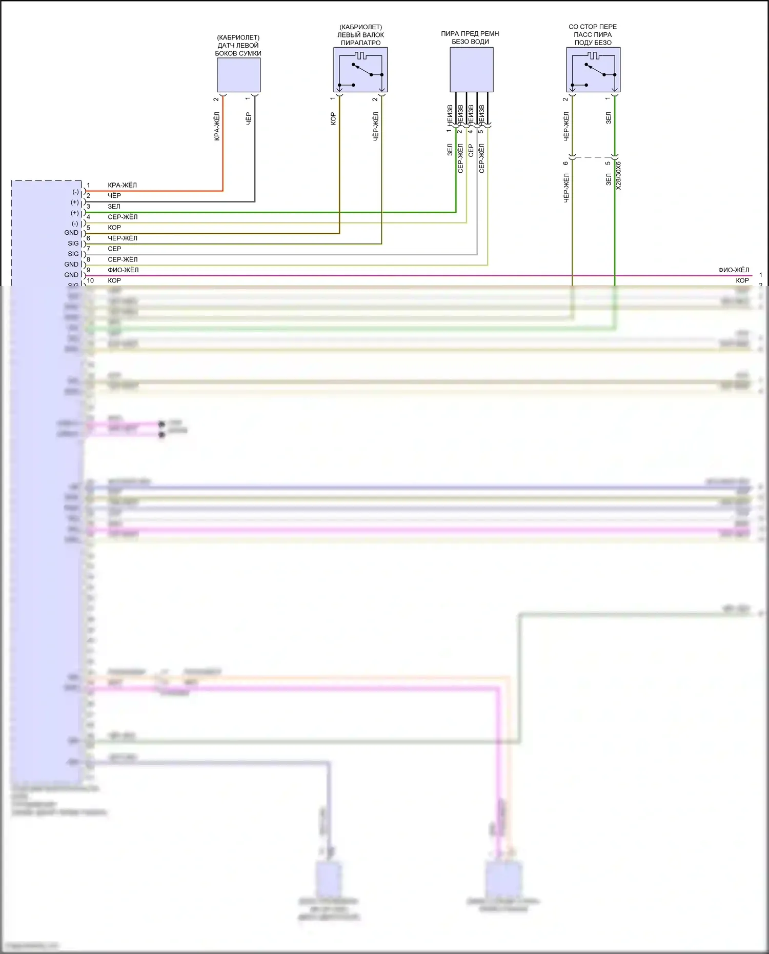 E-класс Mercedes-Benz W214/S214 (2023-2024): Электросхема подушек безопасности, купе (1 из 5) 