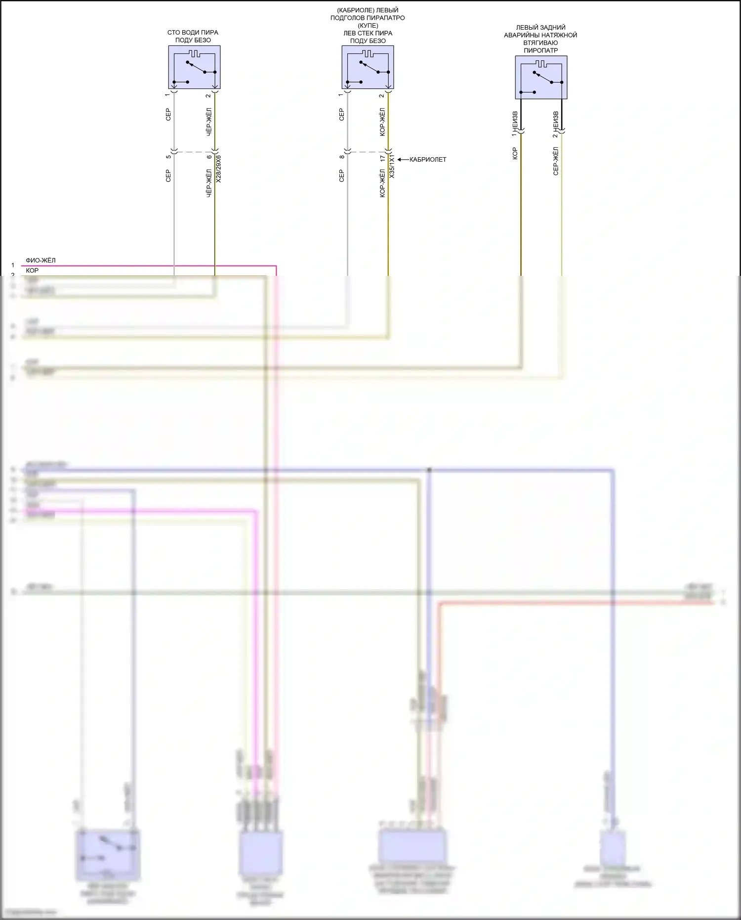E-класс Mercedes-Benz W214/S214 (2023-2024): Электросхема подушек безопасности, купе (2 из 5) 