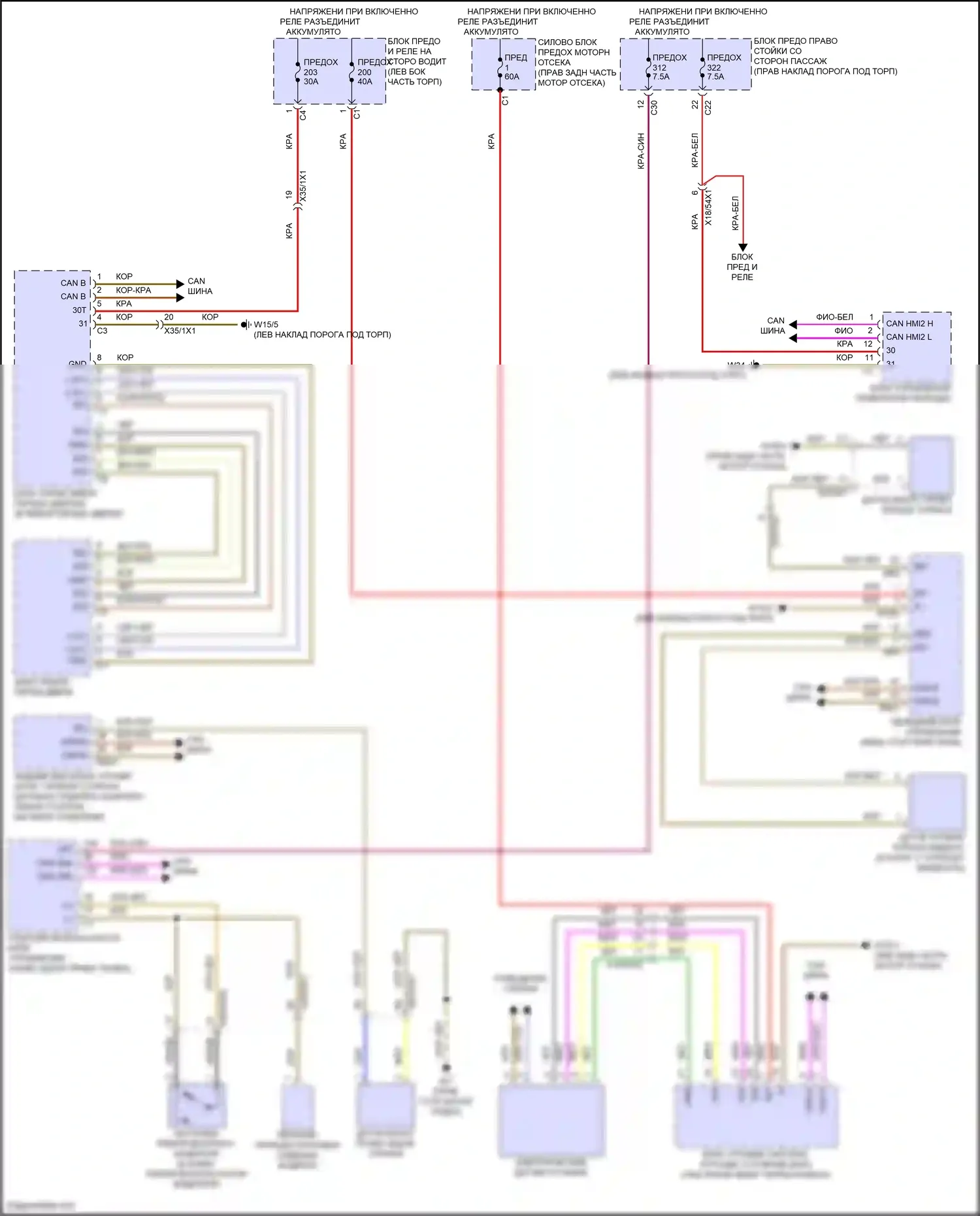 E-класс Mercedes-Benz W214/S214 (2023-2024): Электросхема предупредительной сигнализации ремней безопасности, кабриолет 
