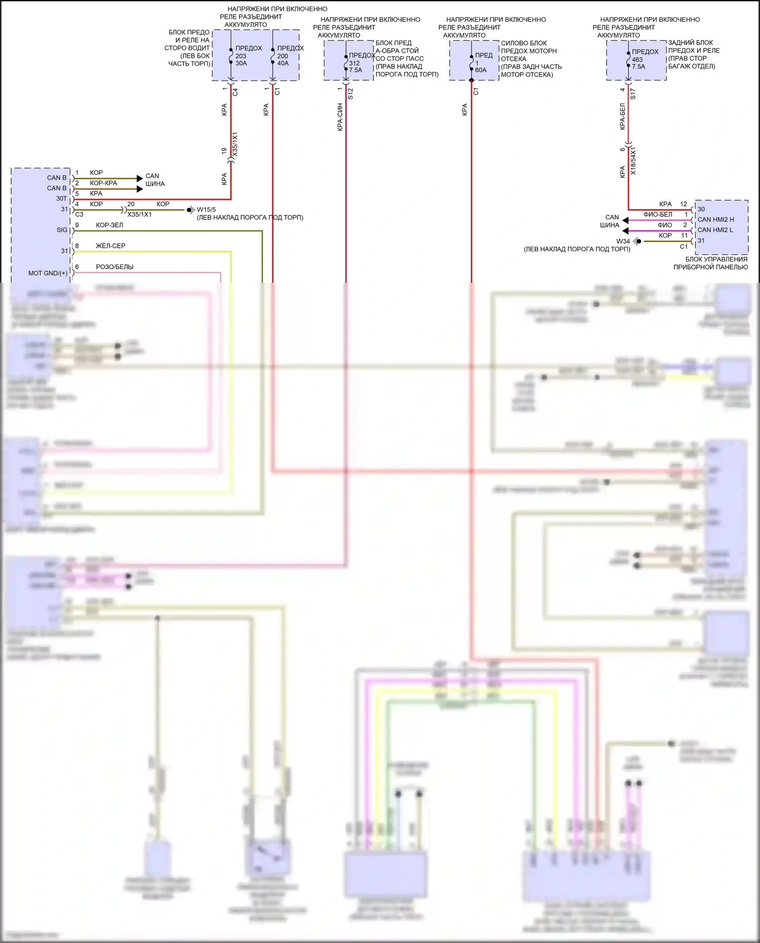 E-класс Mercedes-Benz W214/S214 (2023-2024): Электросхема, предупреждающая о ремнях безопасности, седан 