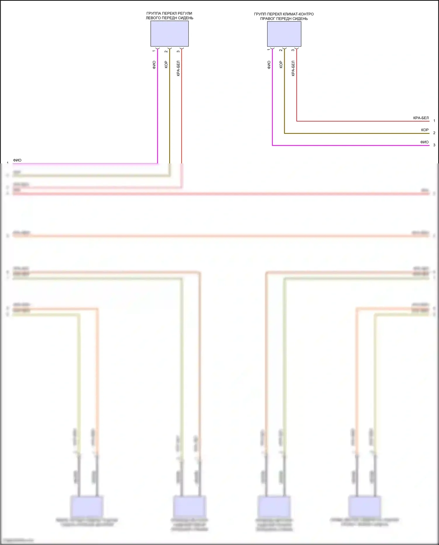 E-класс Mercedes-Benz W214/S214 (2023-2024): Электросхема передней вентиляции и подогрева сидений (2 из 3) 