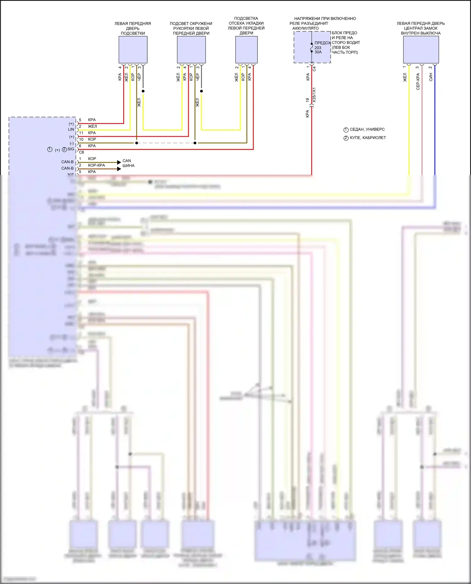 E-класс Mercedes-Benz W214/S214 (2023-2024): Сигнализации электросхема (1 из 4) 