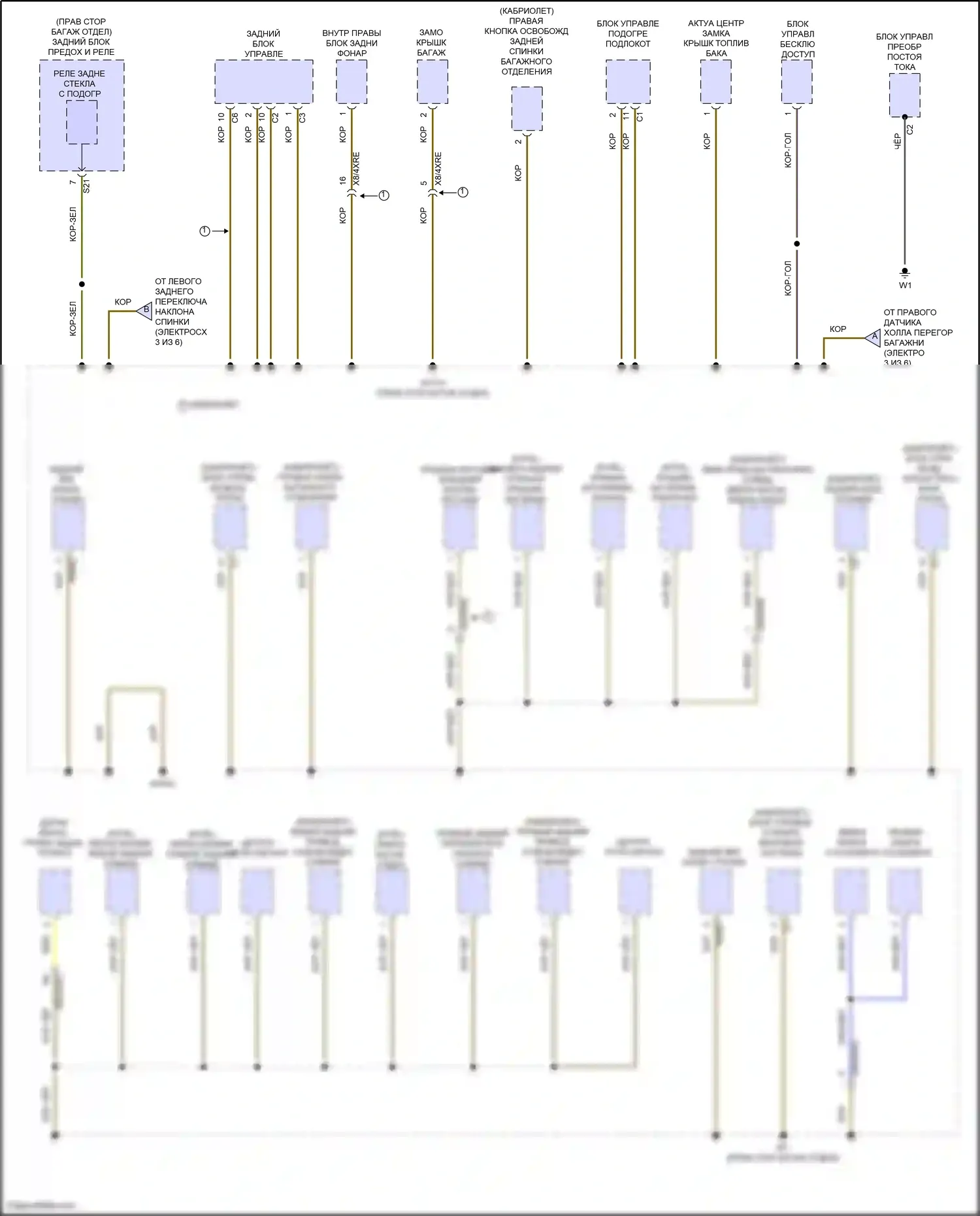 E-класс Mercedes-Benz W214/S214 (2023-2024): Электросхема разводки массы, купе (2 из 6) 