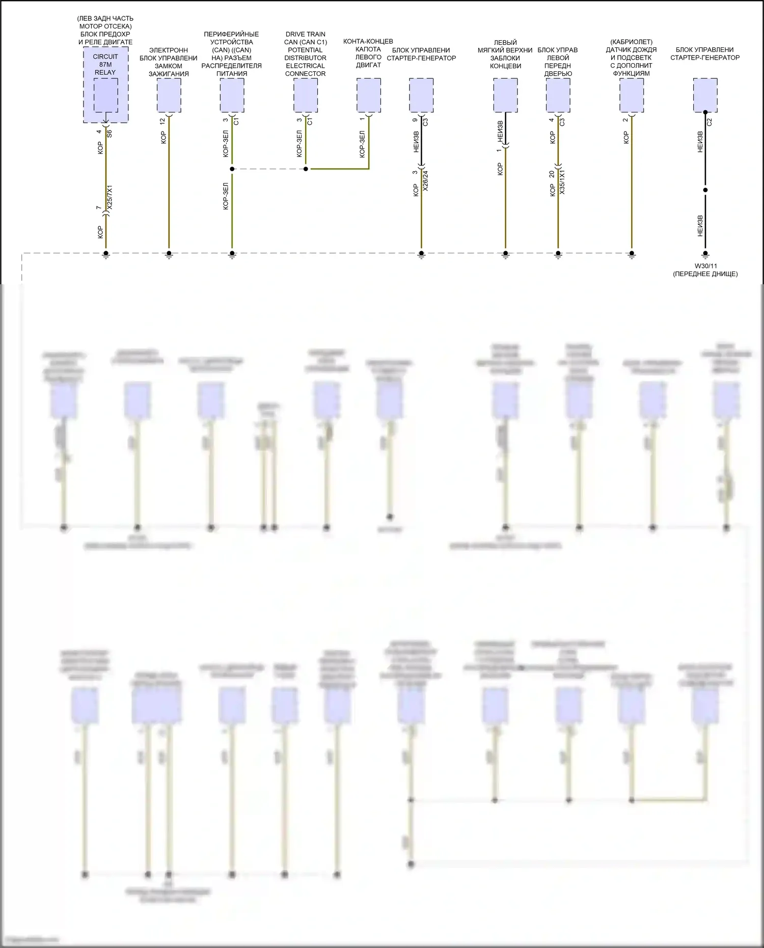 E-класс Mercedes-Benz W214/S214 (2023-2024): Электросхема разводки массы, купе (5 из 6) 