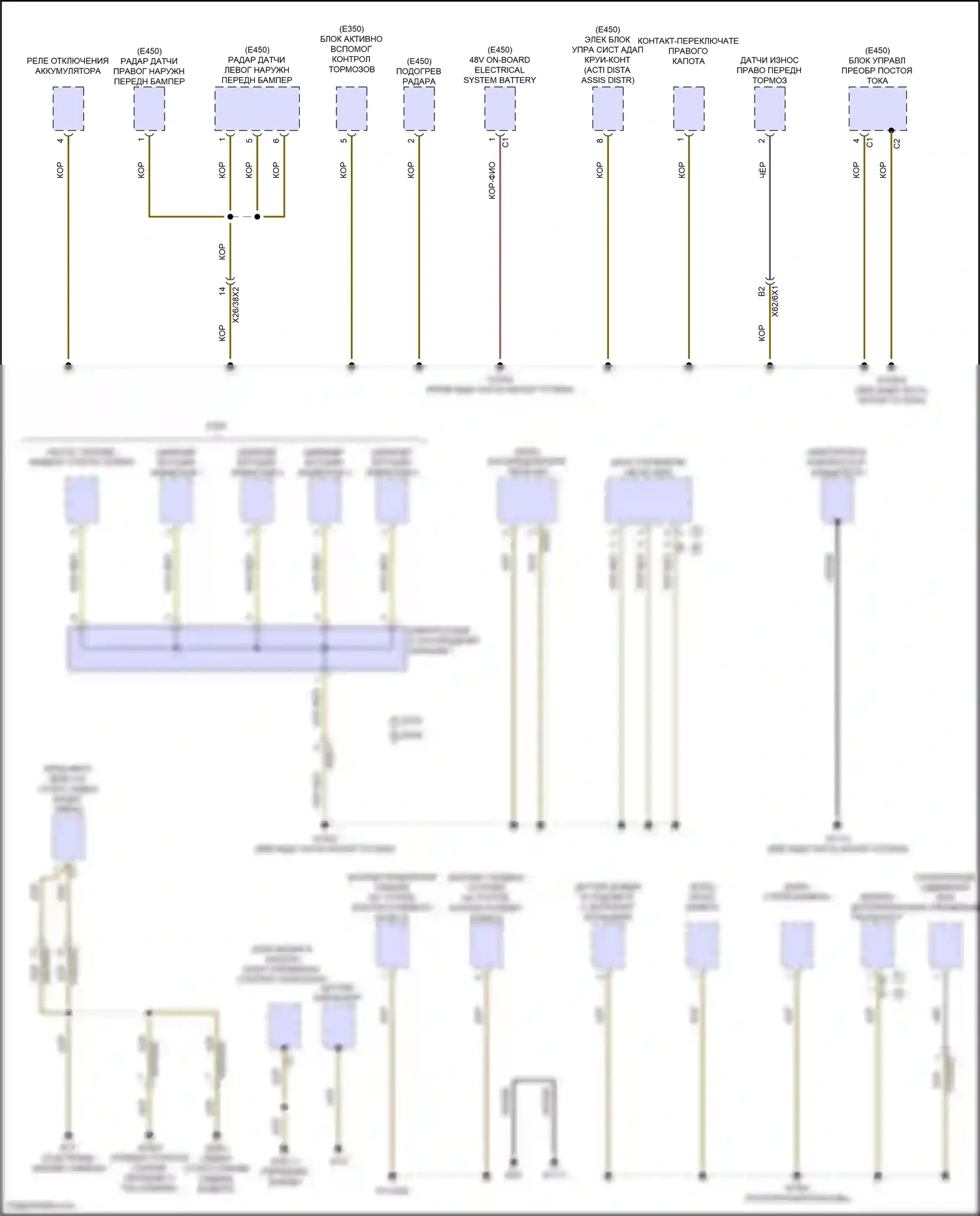 E-класс Mercedes-Benz W214/S214 (2023-2024): Электросхема разводки массы, седан (6 из 6) 