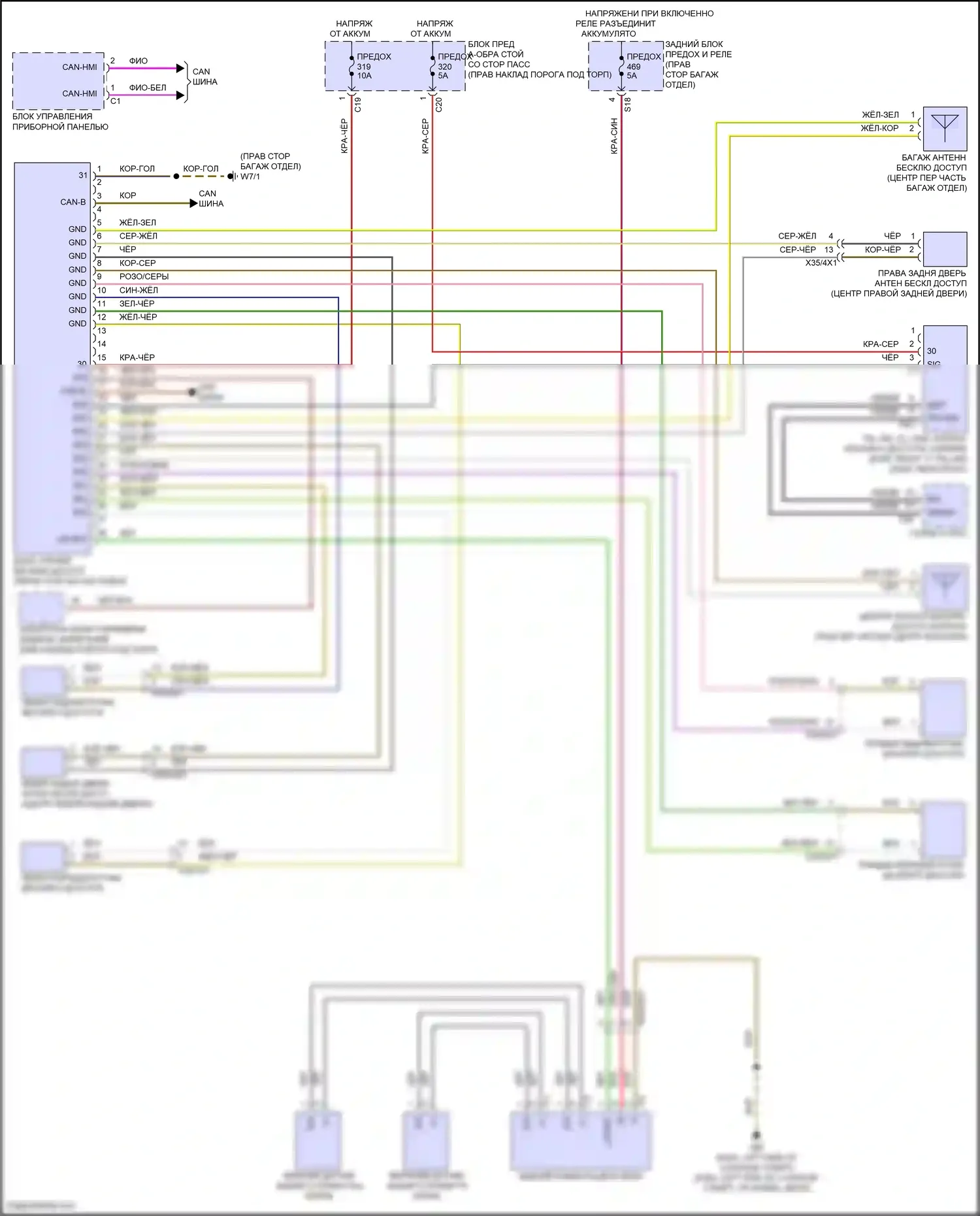 E-класс Mercedes-Benz W214/S214 (2023-2024): Бесключевой доступ электросхема системы, седан 