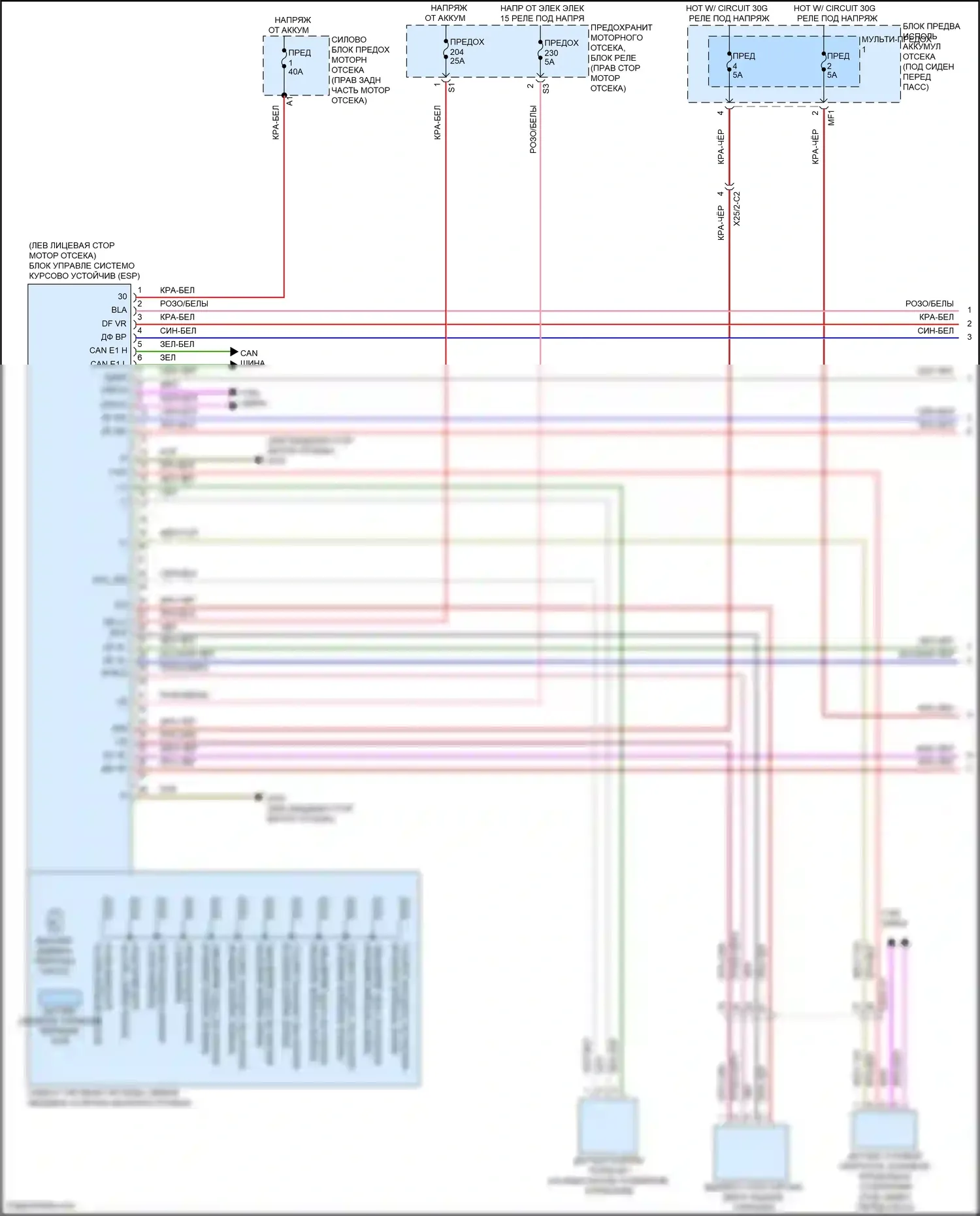 GL-класс Mercedes-Benz X166 (2012-2016): Антиблокировочная система abs электросхема (1 из 2) 