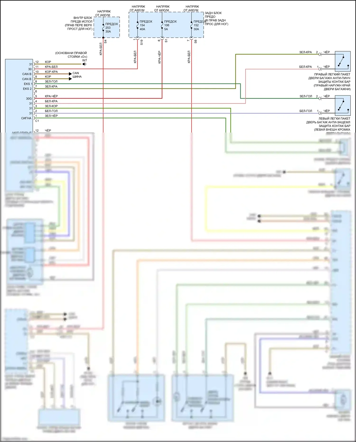GL-класс Mercedes-Benz X166 (2012-2016): Электропривод багажника электросхема 