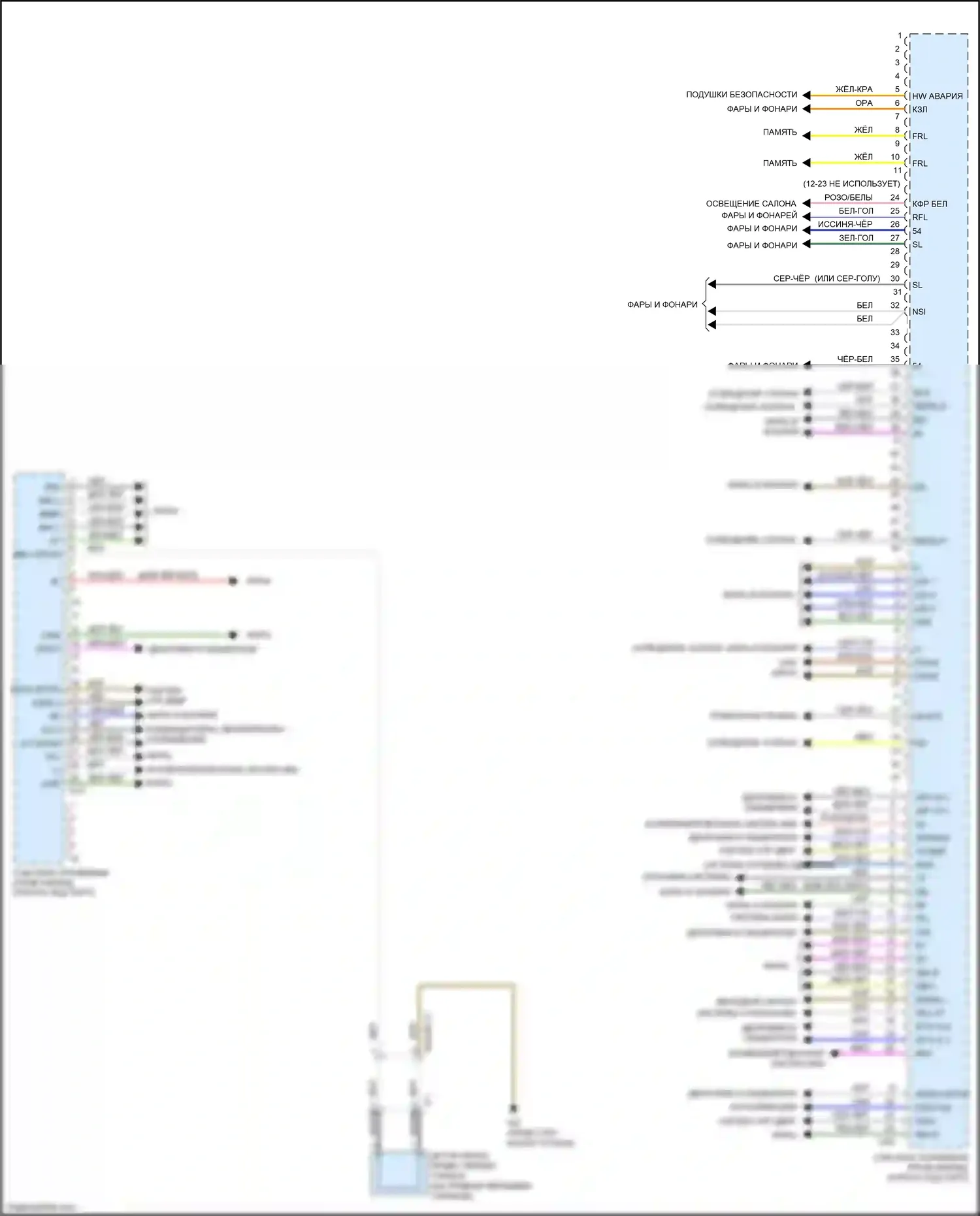 GL-класс Mercedes-Benz X166 (2012-2016): Принципиальная электросхема управления (2 из 2) 