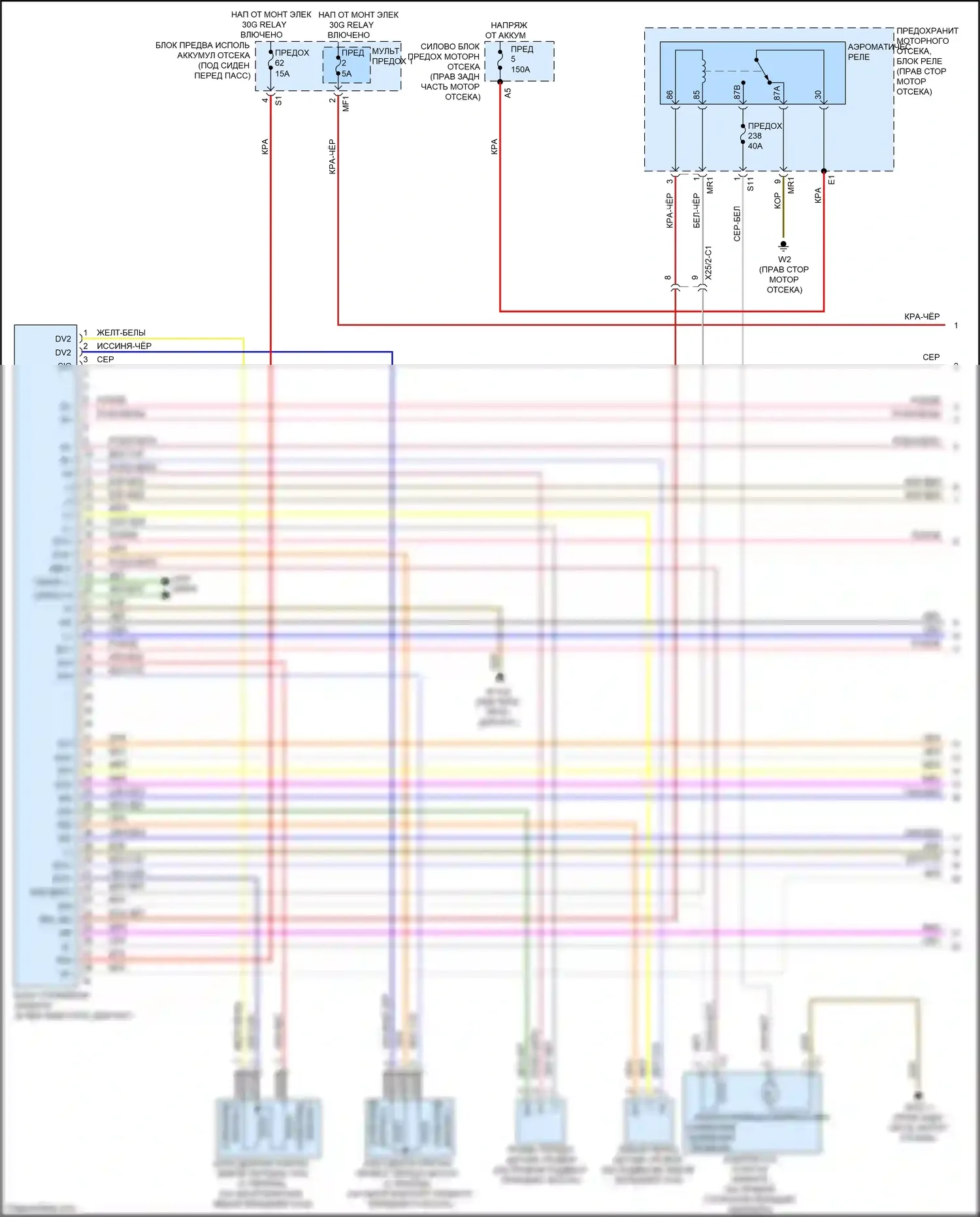 GL-класс Mercedes-Benz X166 (2012-2016): Электросхема пневматического управления (1 из 2) 
