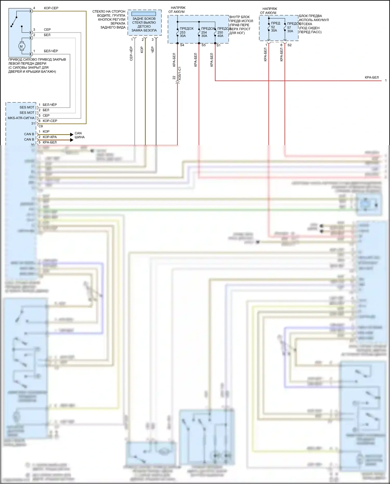 GL-класс Mercedes-Benz X166 (2012-2016): Электросхема сигнализаций сигнализации (1 из 3) 