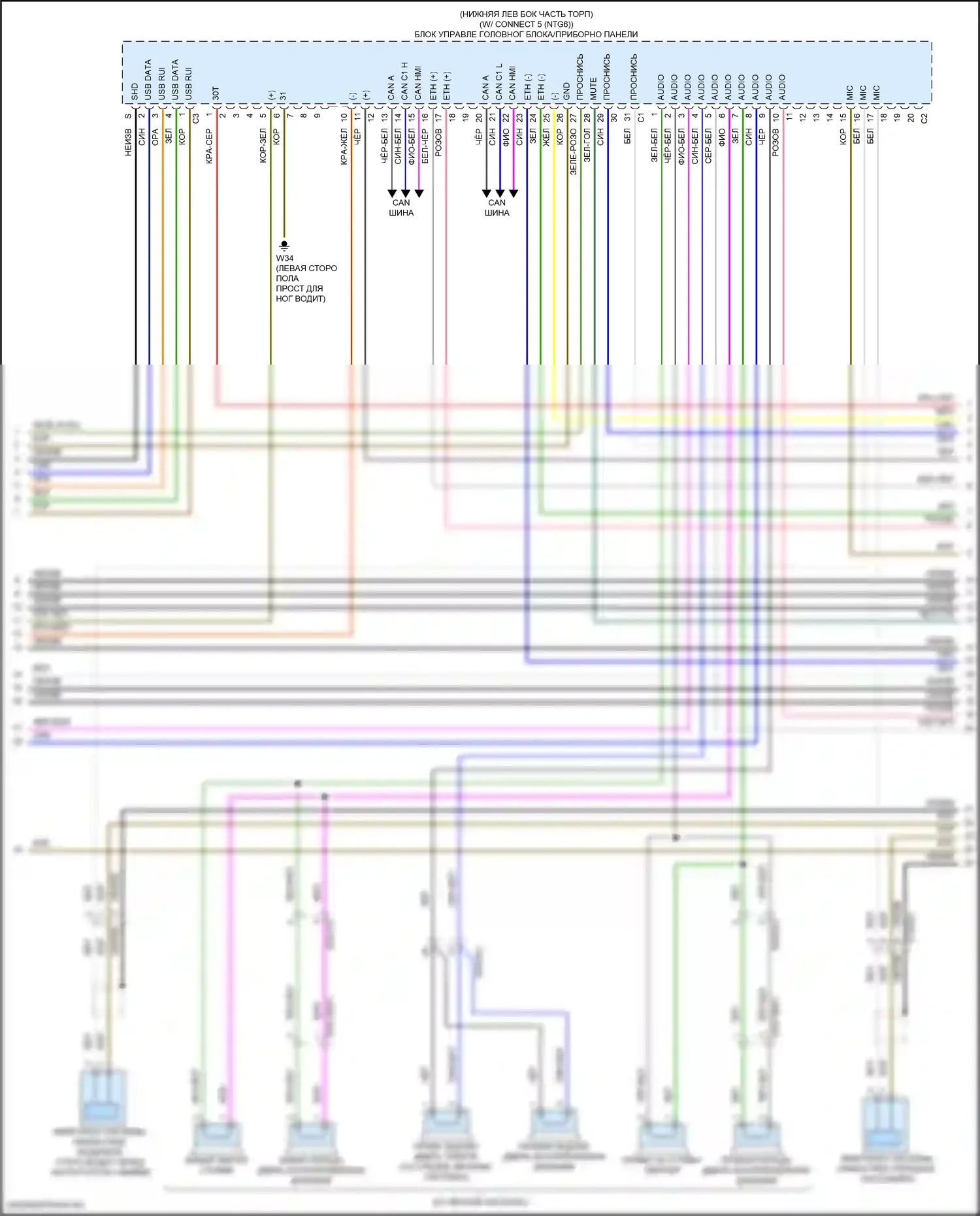 GLA-класс Mercedes-Benz H247 (2019-2023): Электросхема магнитолы comand (3 из 6) 