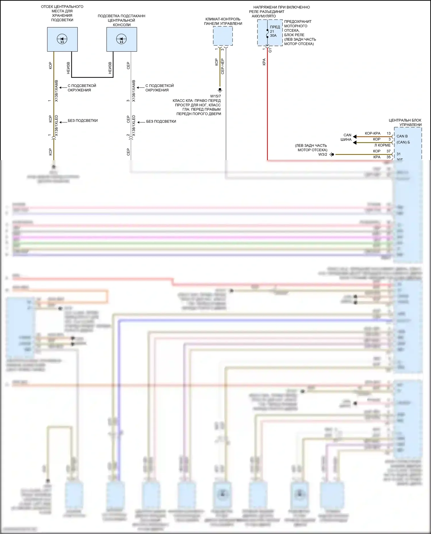 GLA-класс Mercedes-Benz H247 (2019-2023): Электросхема подсветки приборной панели (2 из 2) 