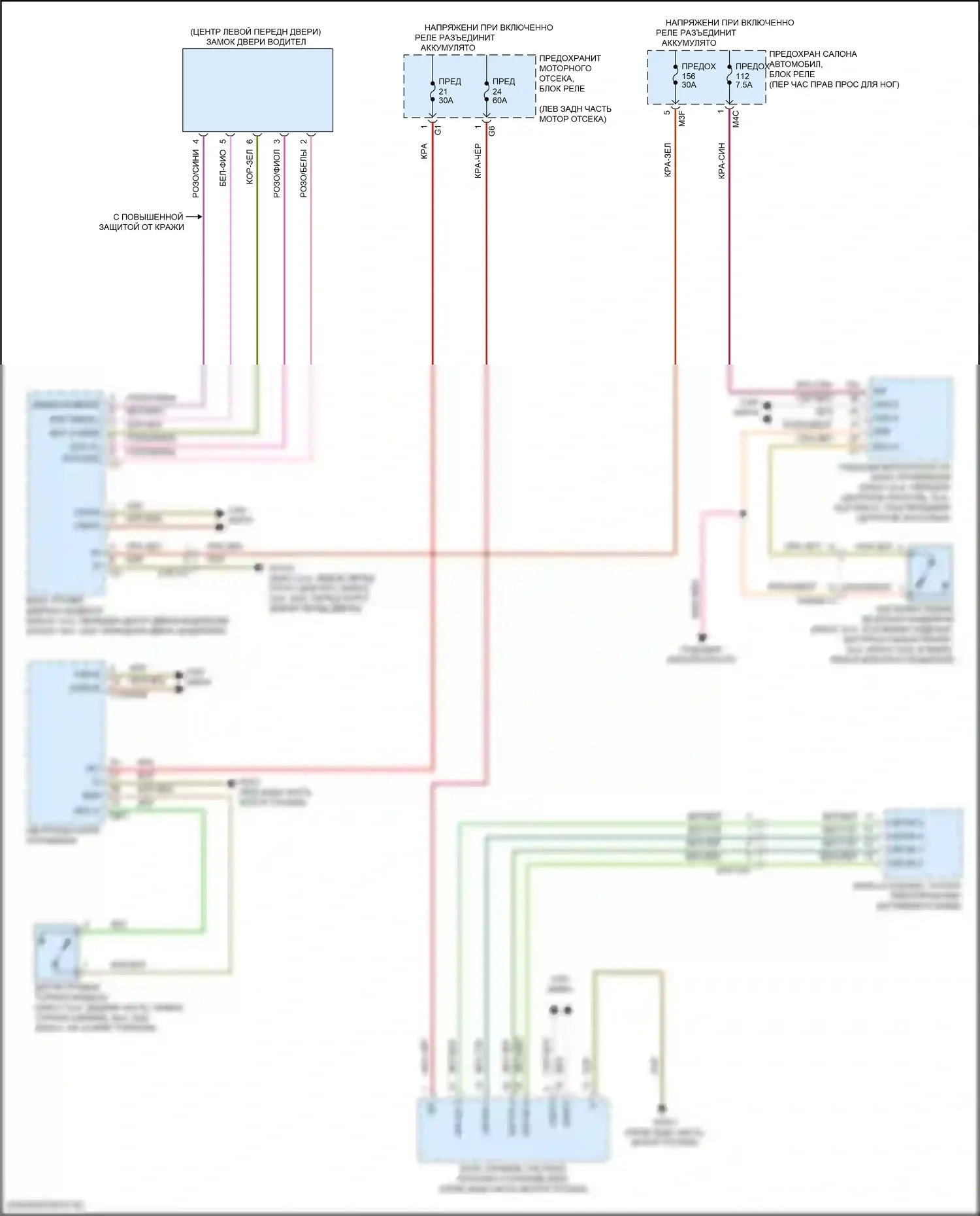 GLA-класс Mercedes-Benz H247 (2019-2023): Электросхема предупредительного ремня безопасности 