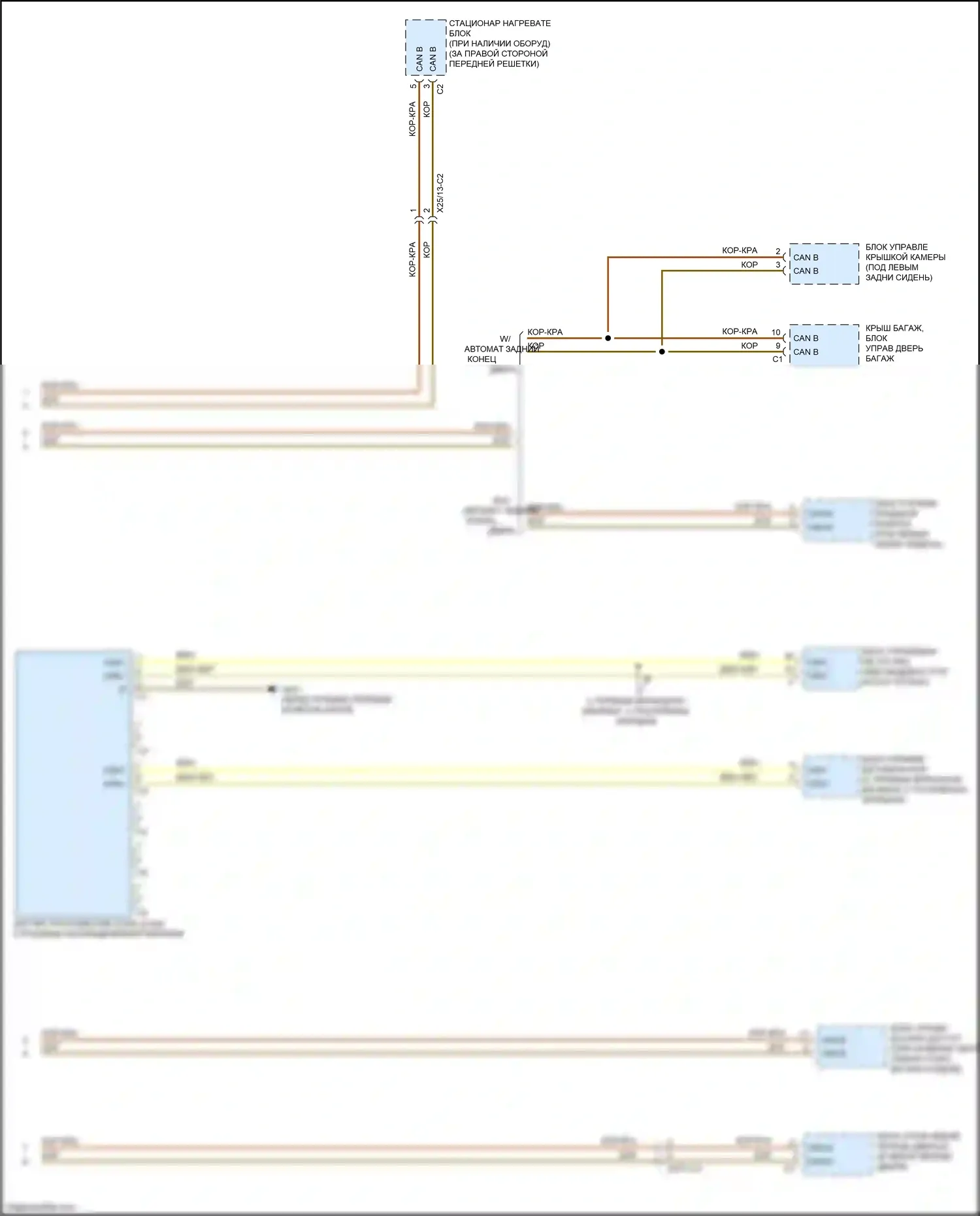 GLA-класс Mercedes-Benz X156 рестайлинг (2017-2020): Электросхема шины высокого/низкого уровня (4 из 4) 