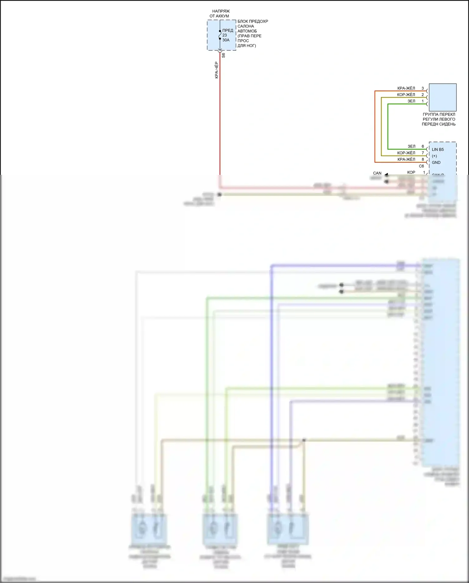 GLA-класс Mercedes-Benz X156 рестайлинг (2017-2020): Электросхема сиденья памяти водителя (2 из 2) 