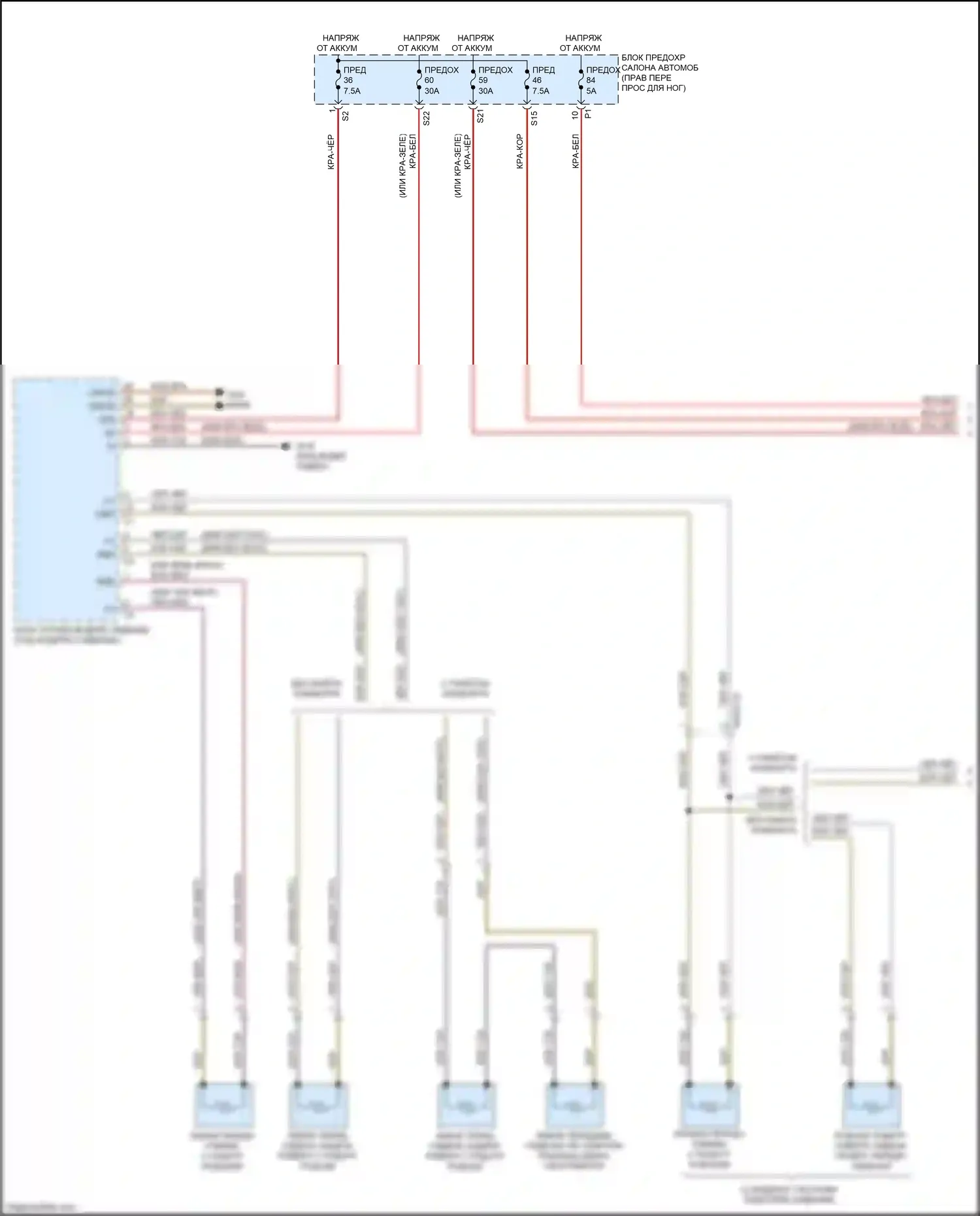 GLA-класс Mercedes-Benz X156 рестайлинг (2017-2020): Электросхема обогреваемых сидений (1 из 2) 