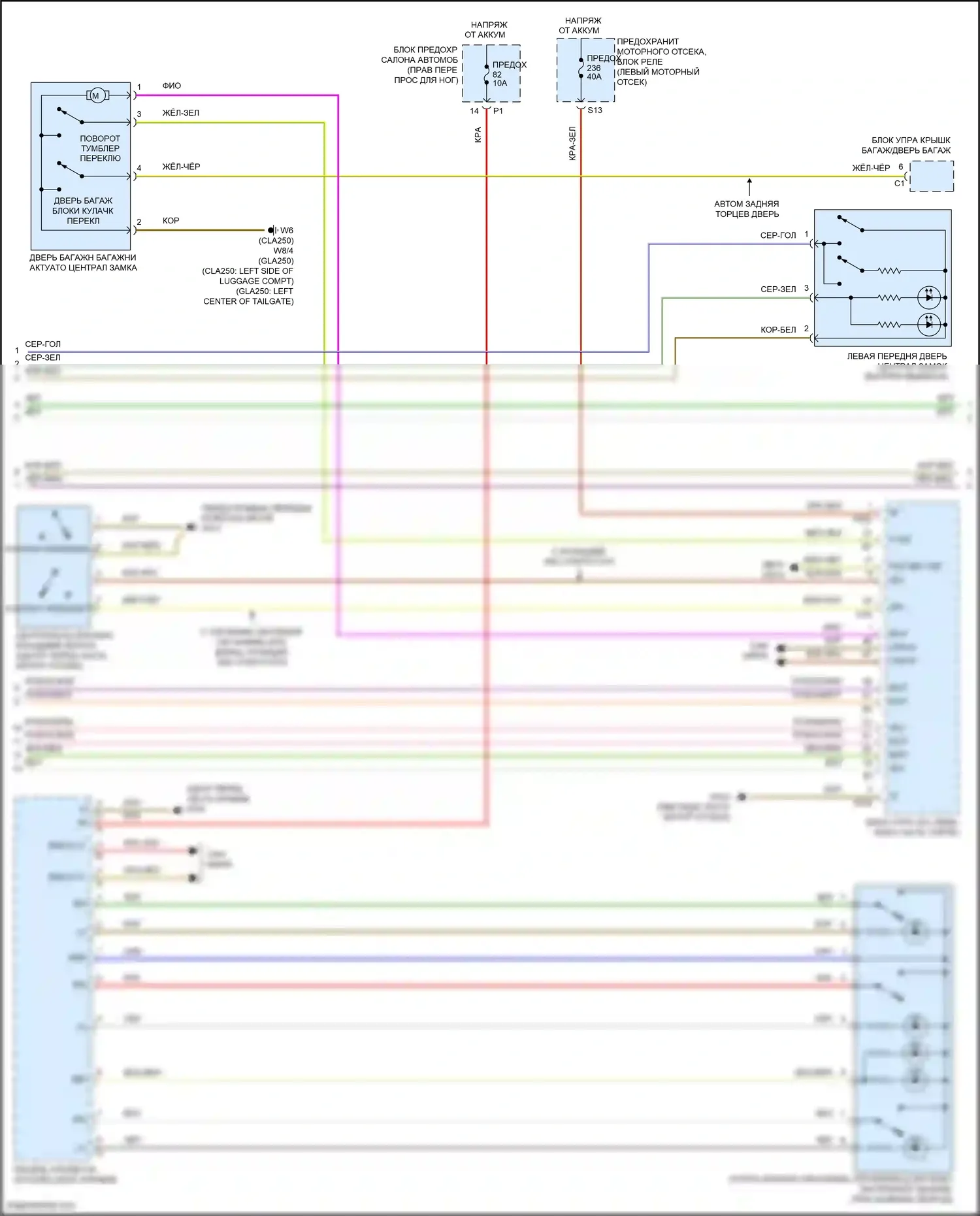 GLA-класс Mercedes-Benz X156 рестайлинг (2017-2020): Сигнализации электросхема (2 из 3) 
