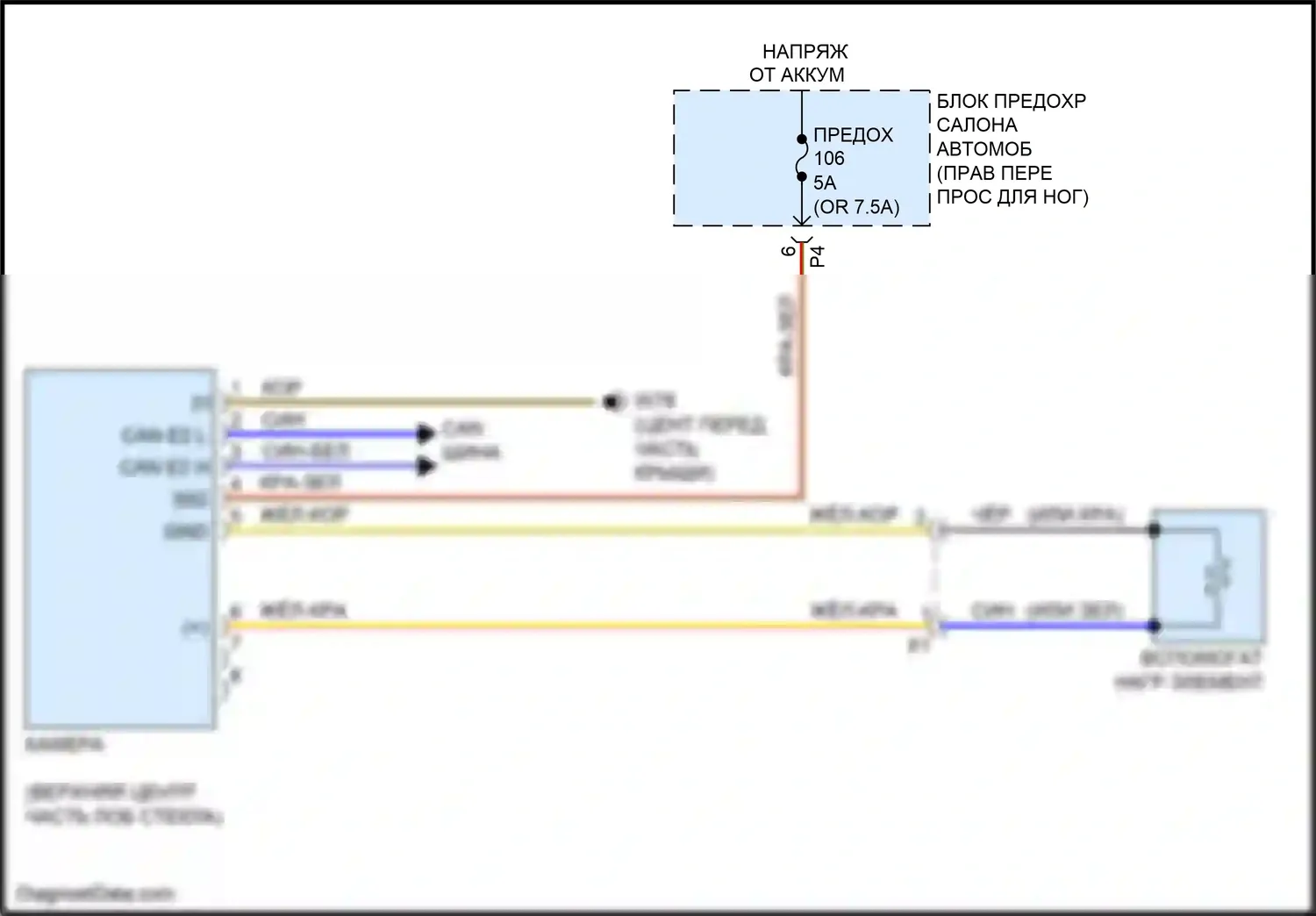 GLA-класс Mercedes-Benz X156 рестайлинг (2017-2020): Электросхема многофункциональной камеры 